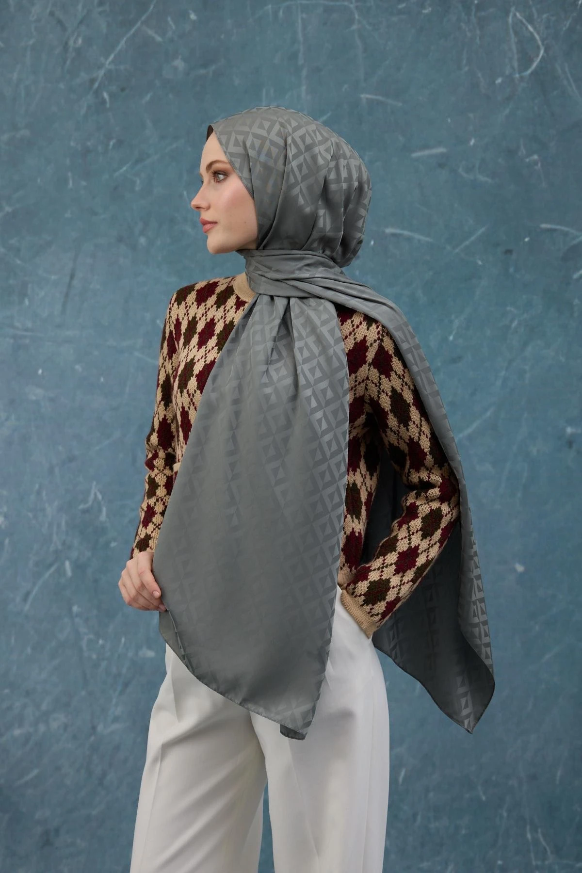 Fall Winter İpeksi Jakar Şal Yosun Yeşili 9019-21