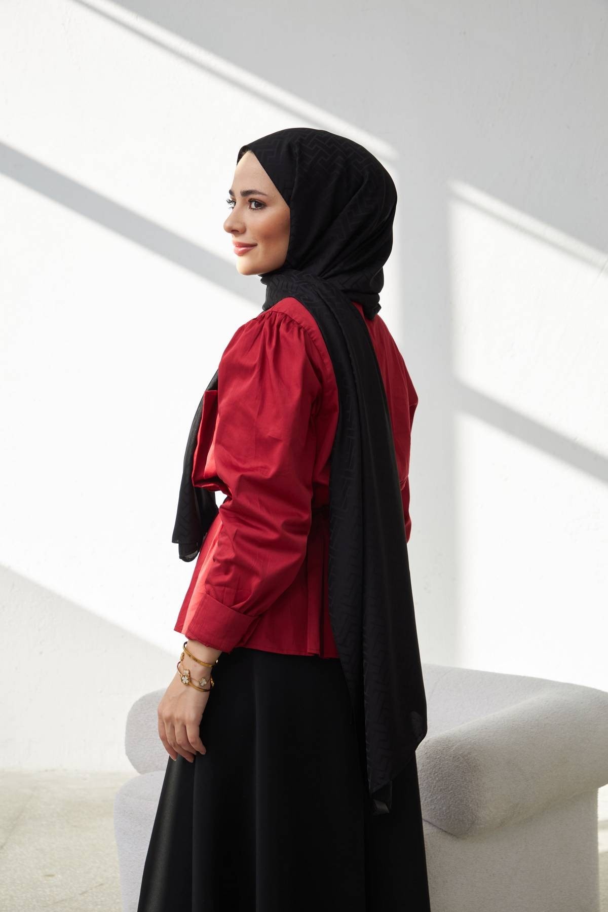 Lego Desen İpeksi Jakar Şal Siyah 9004-11