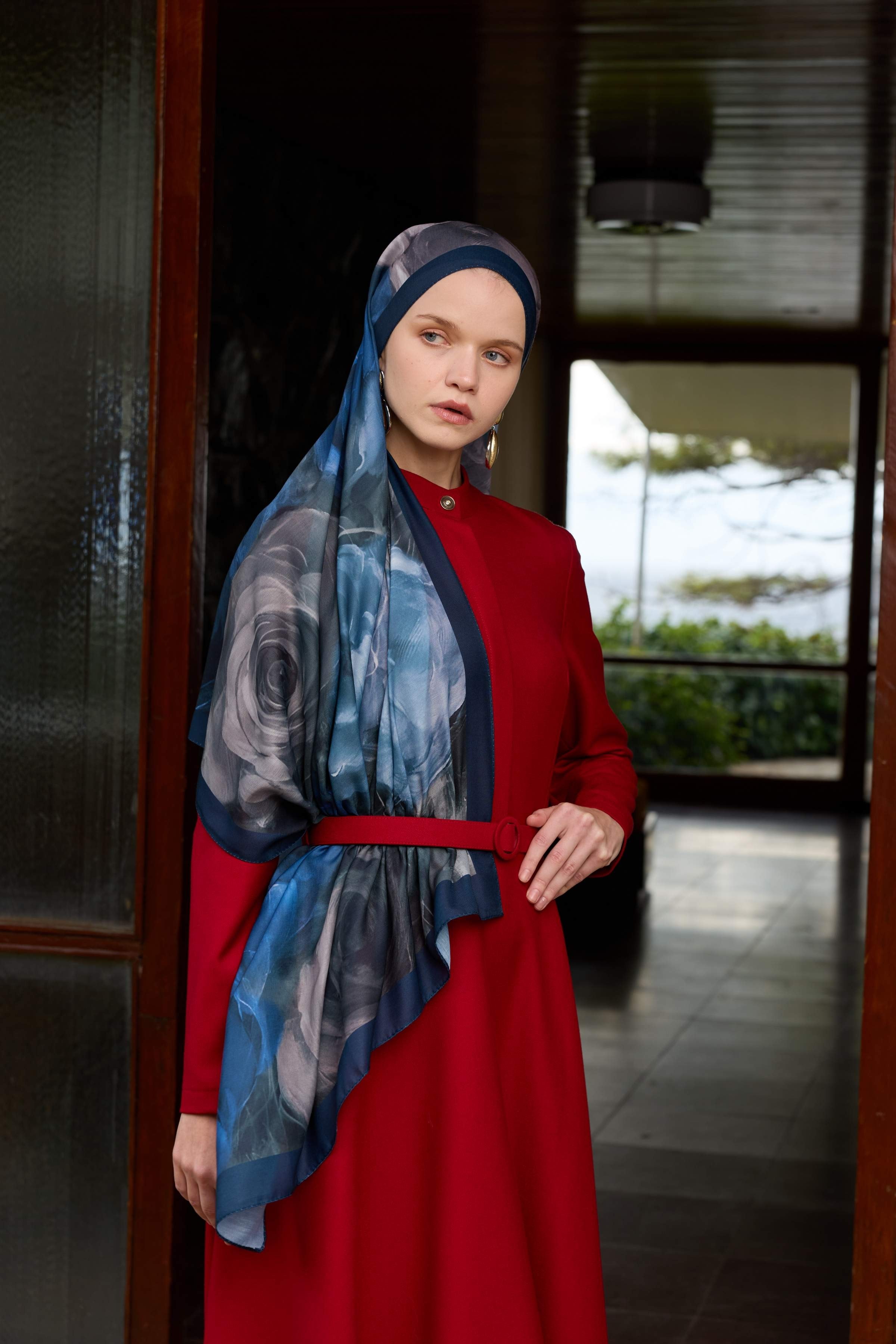 Winter Bloom Soft Şal 3068-10097 - Lacivert