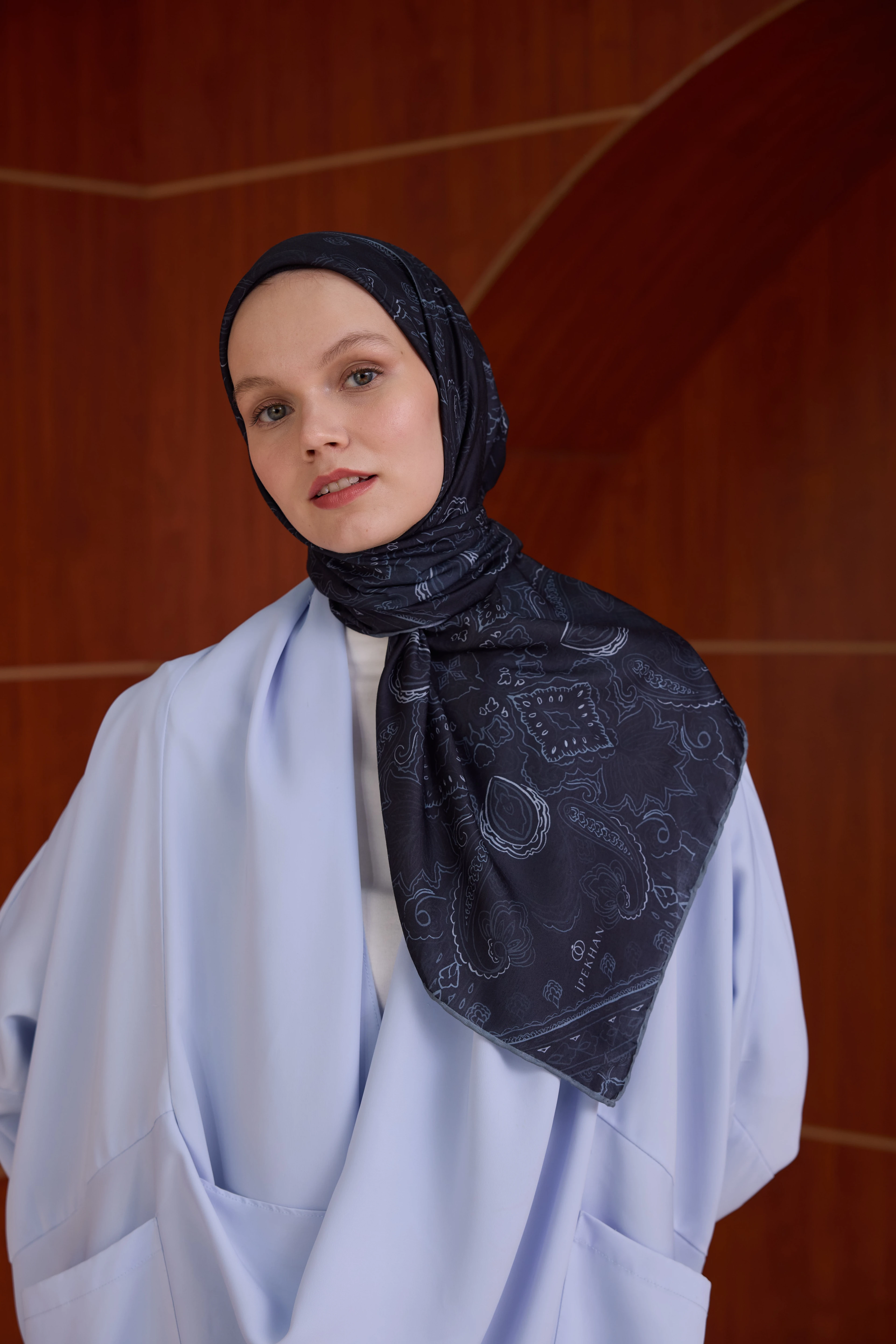 Winter Bloom Soft Eşarp 1243 - Lacivert