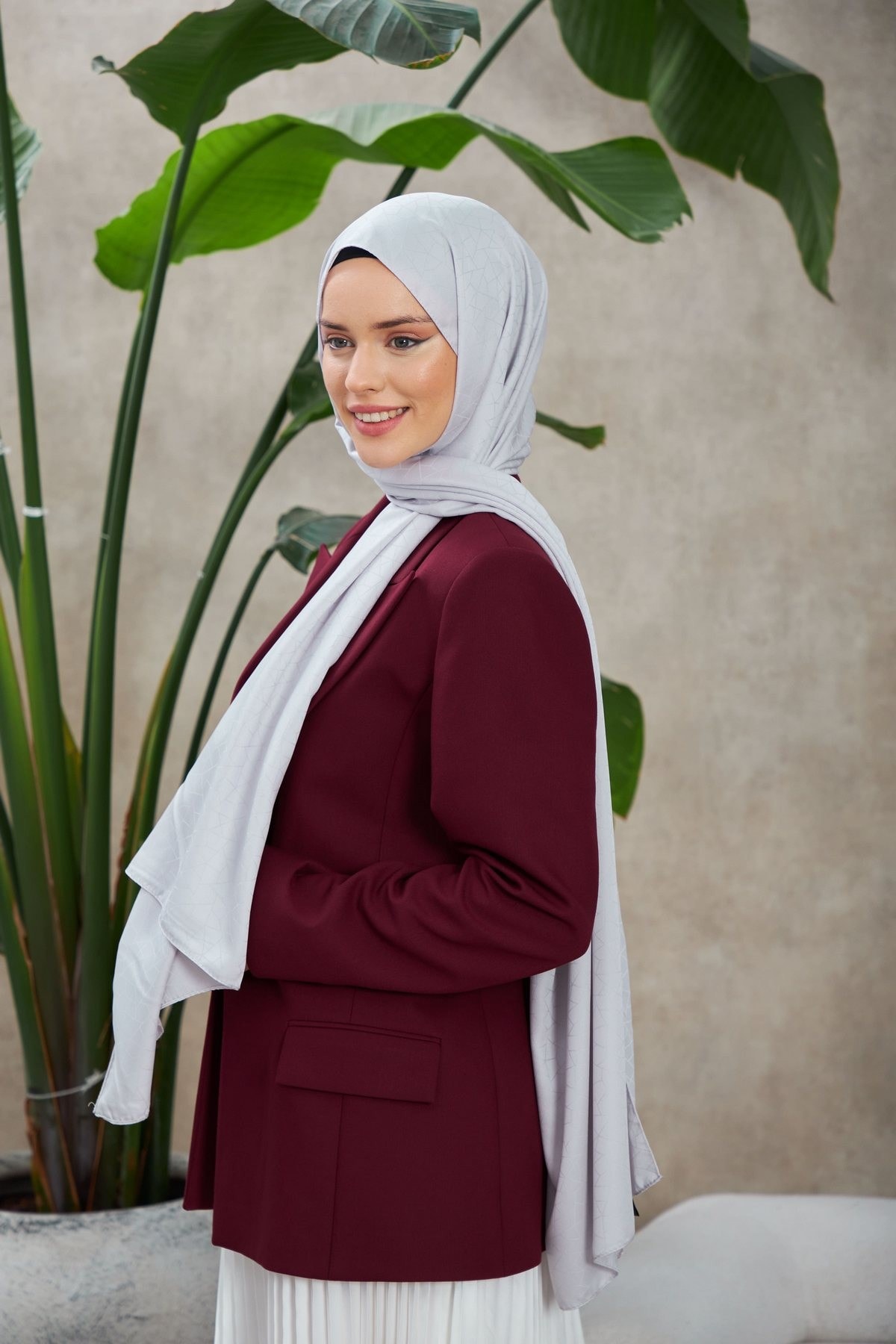 Novvela Desen İpeksi Jakar Şal Gri 9008-07