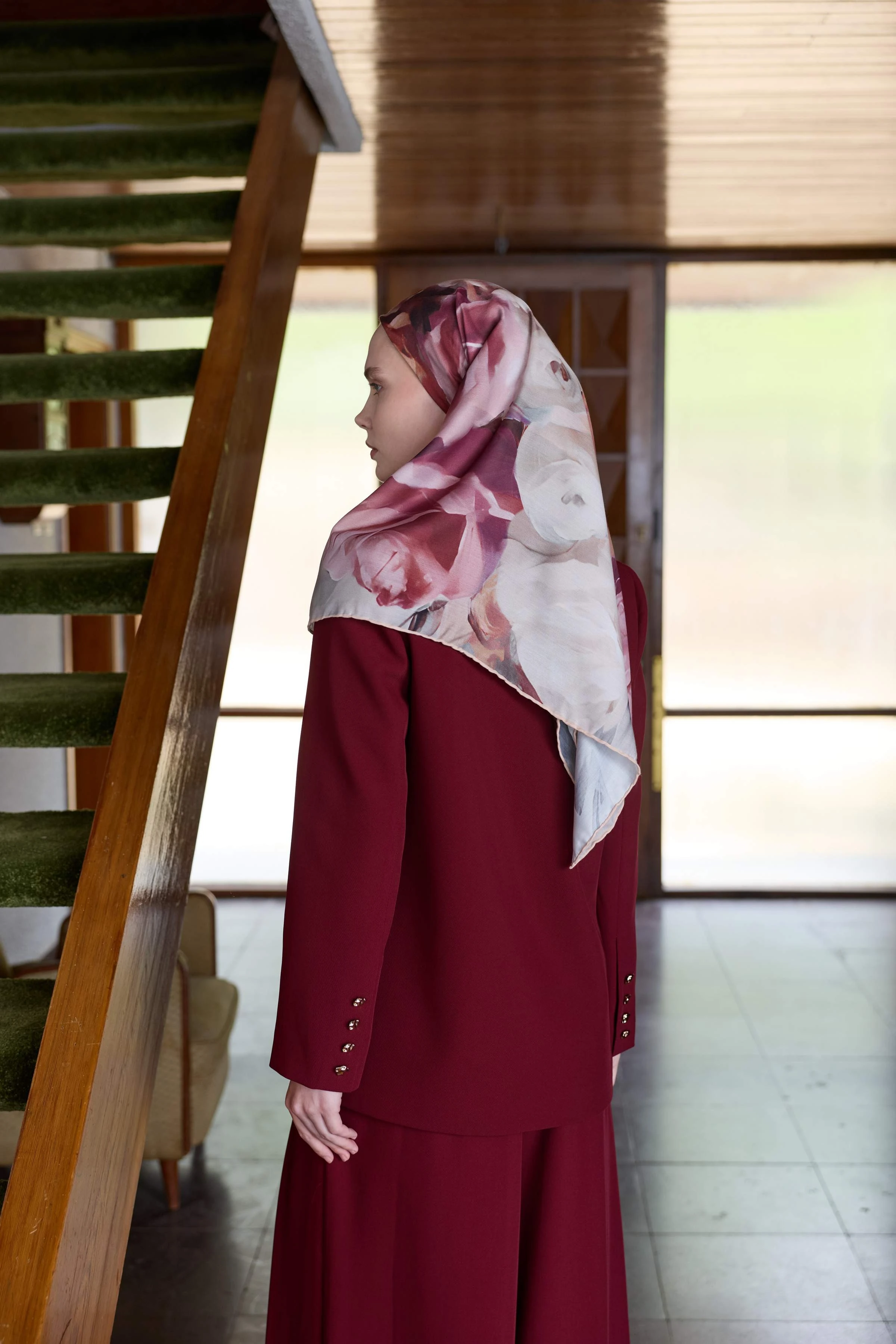 Winter Bloom Soft Eşarp 1239 - Açık Pudra