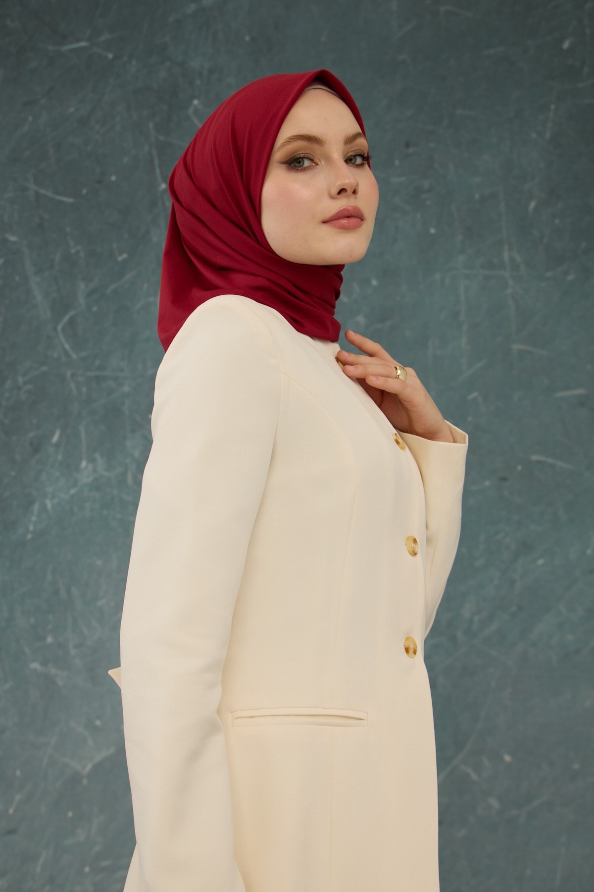 Bordo Comfy Yok Eşarp - 10001-03