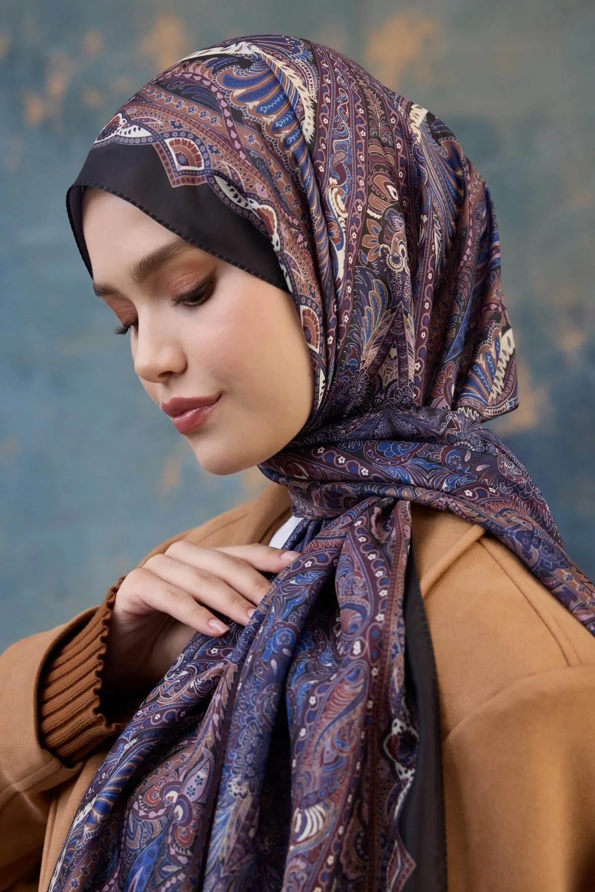 Şal Desen Vual Şal Mor Vual İpek Şal - 9801-03