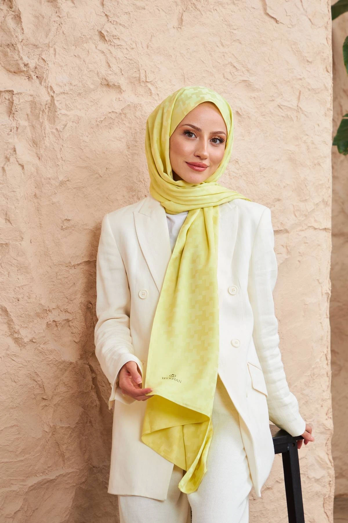 Cross Desen İpeksi Jakar Şal Fıstık Yeşili 9006-19