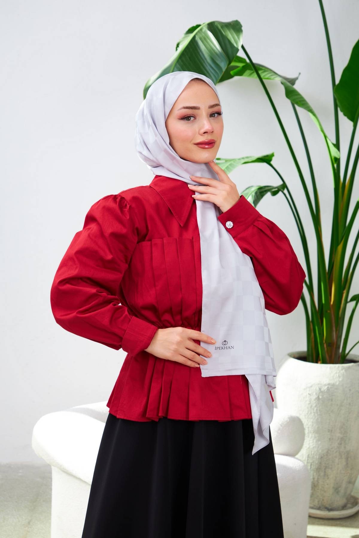 Yeni Dama Desen İpeksi Jakar Şal Gümüş 9007-16