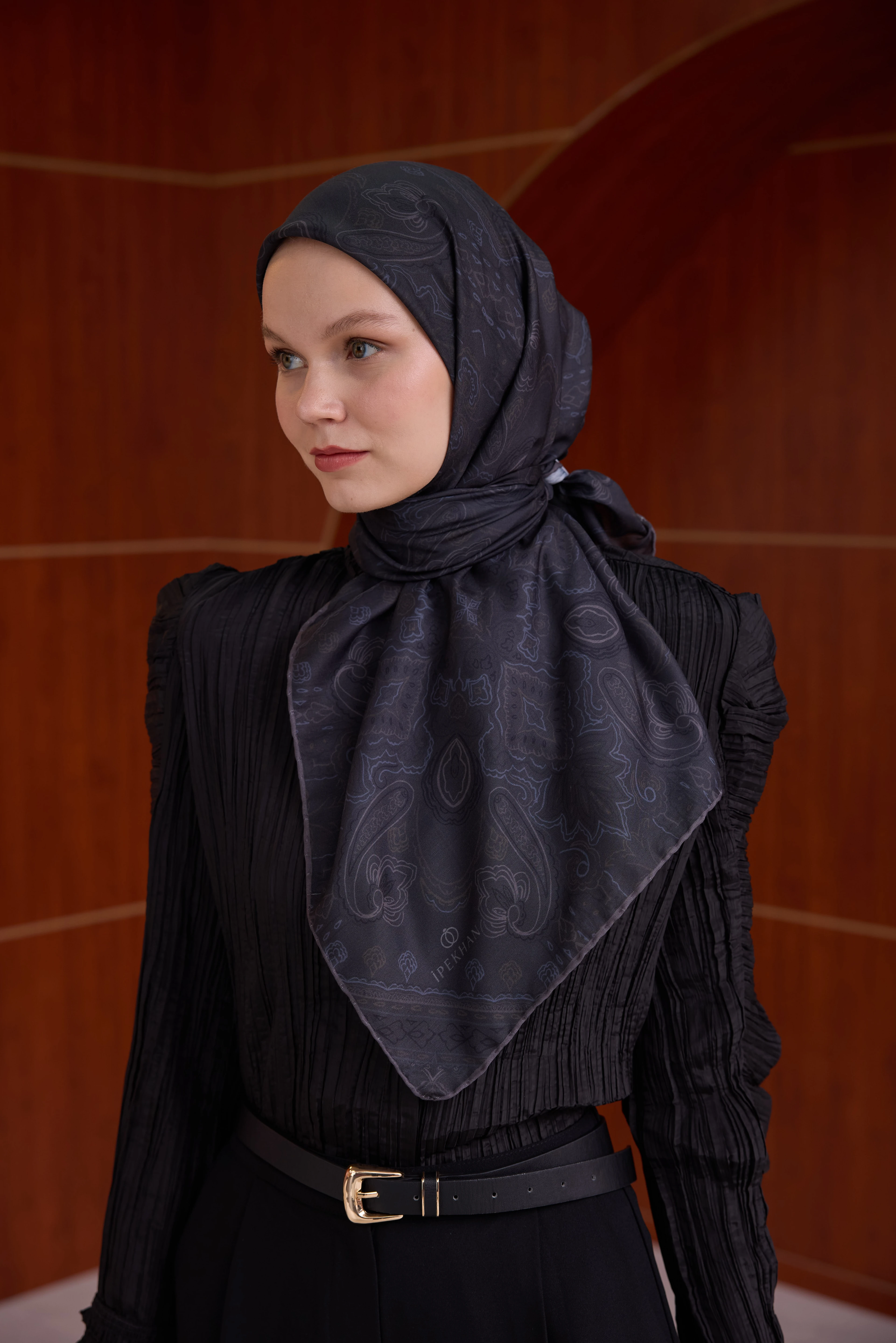 Winter Bloom Soft Eşarp 1243 - Antrasit