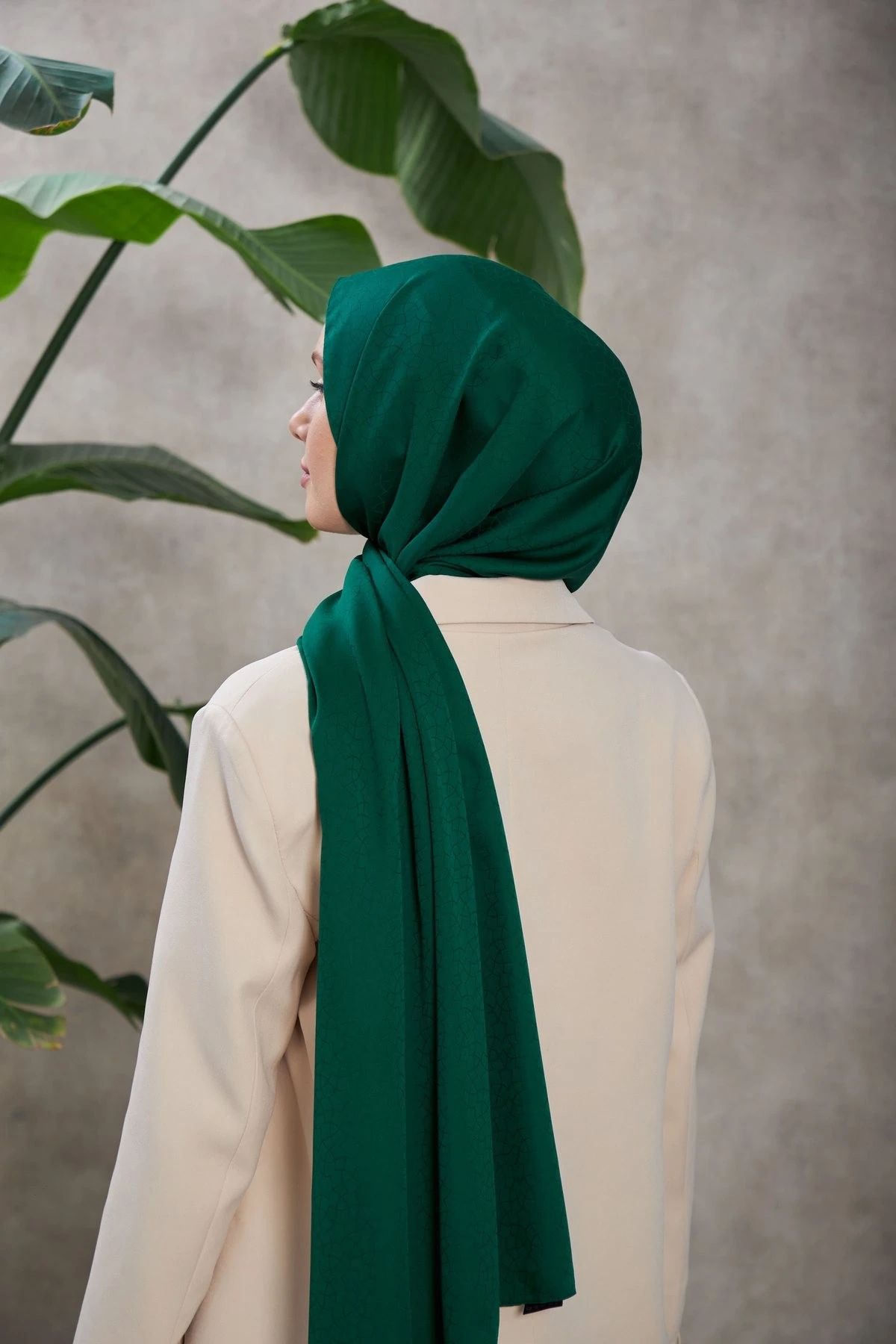 Alesa Desen İpeksi Jakar Şal Zümrüt Yeşili 9003-13