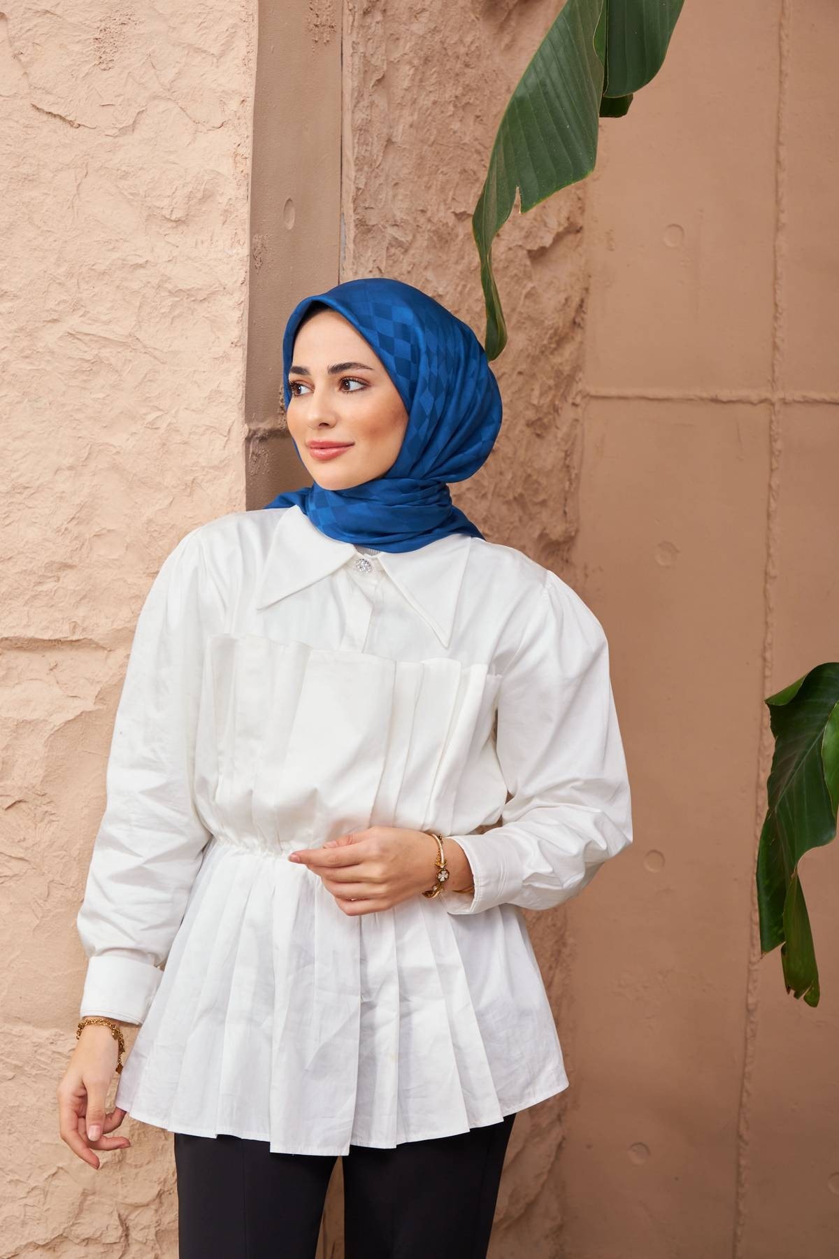 Dama Jakarlı Eşarp Gece Mavi 9900-16