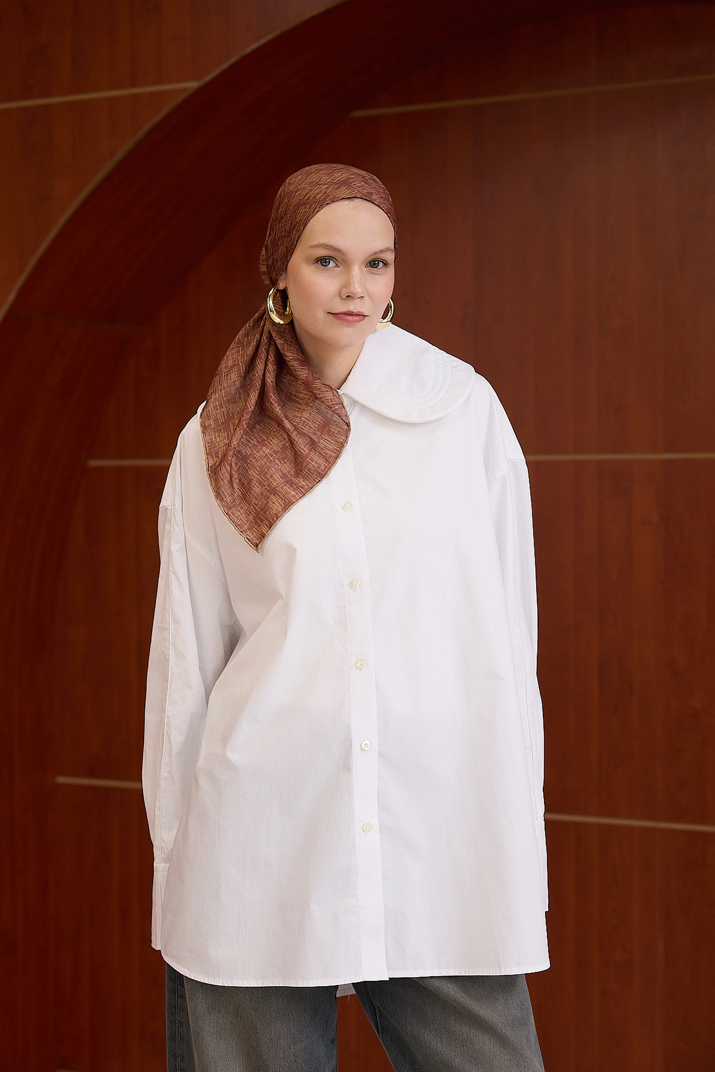 Winter Bloom Soft Eşarp 1240 - Bakır