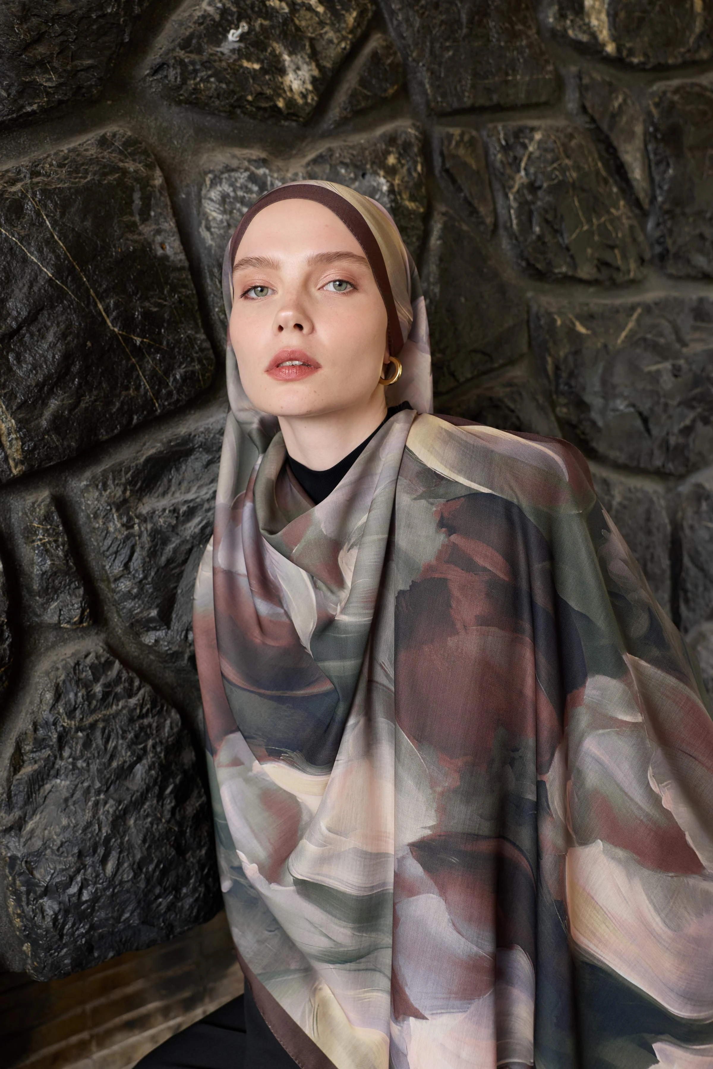 Winter Bloom Soft Şal 3067-10096 - Acı Kahve