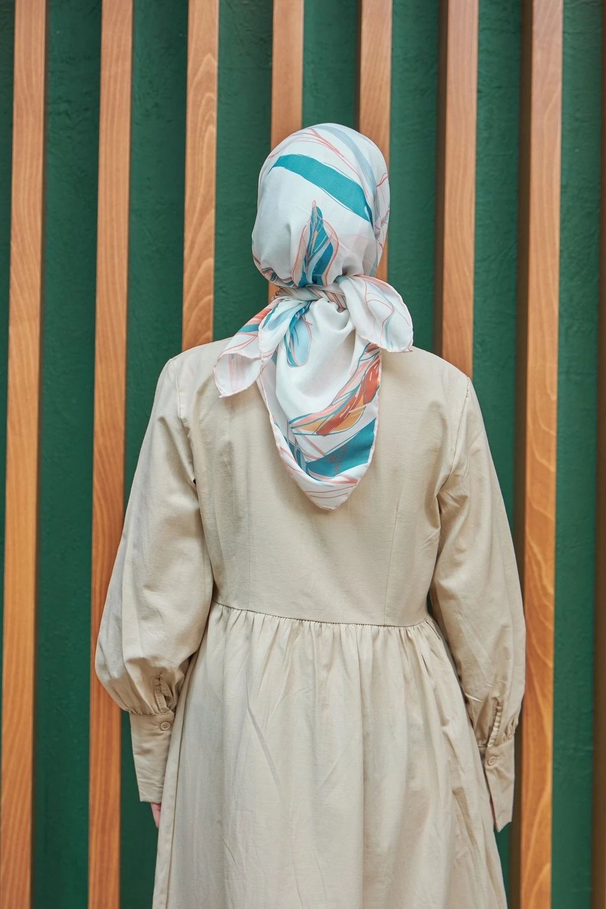 Lotus Petrol Yeşili Pamuk Viskon Eşarp