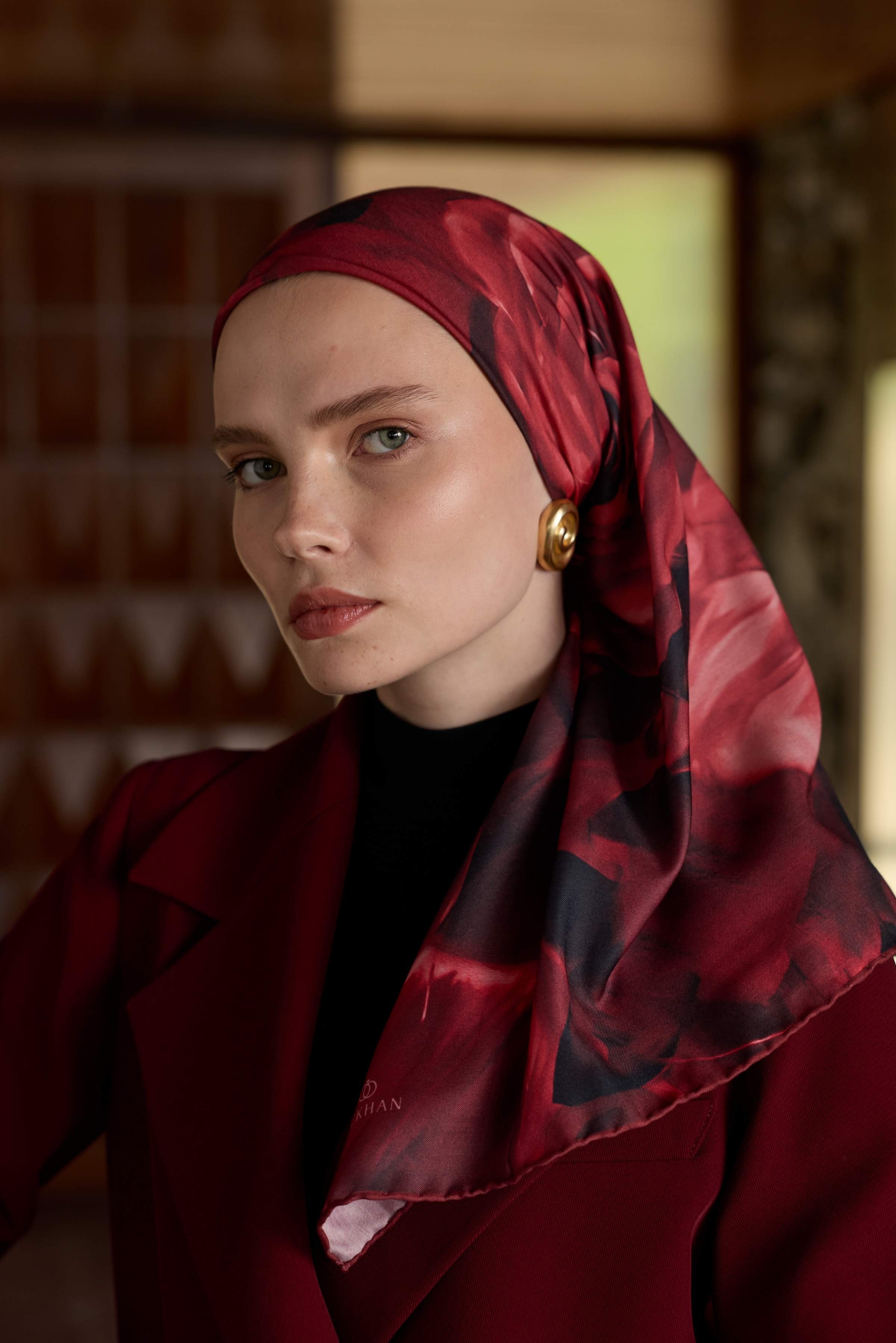 Winter Bloom Soft Eşarp 1239 - Bordo