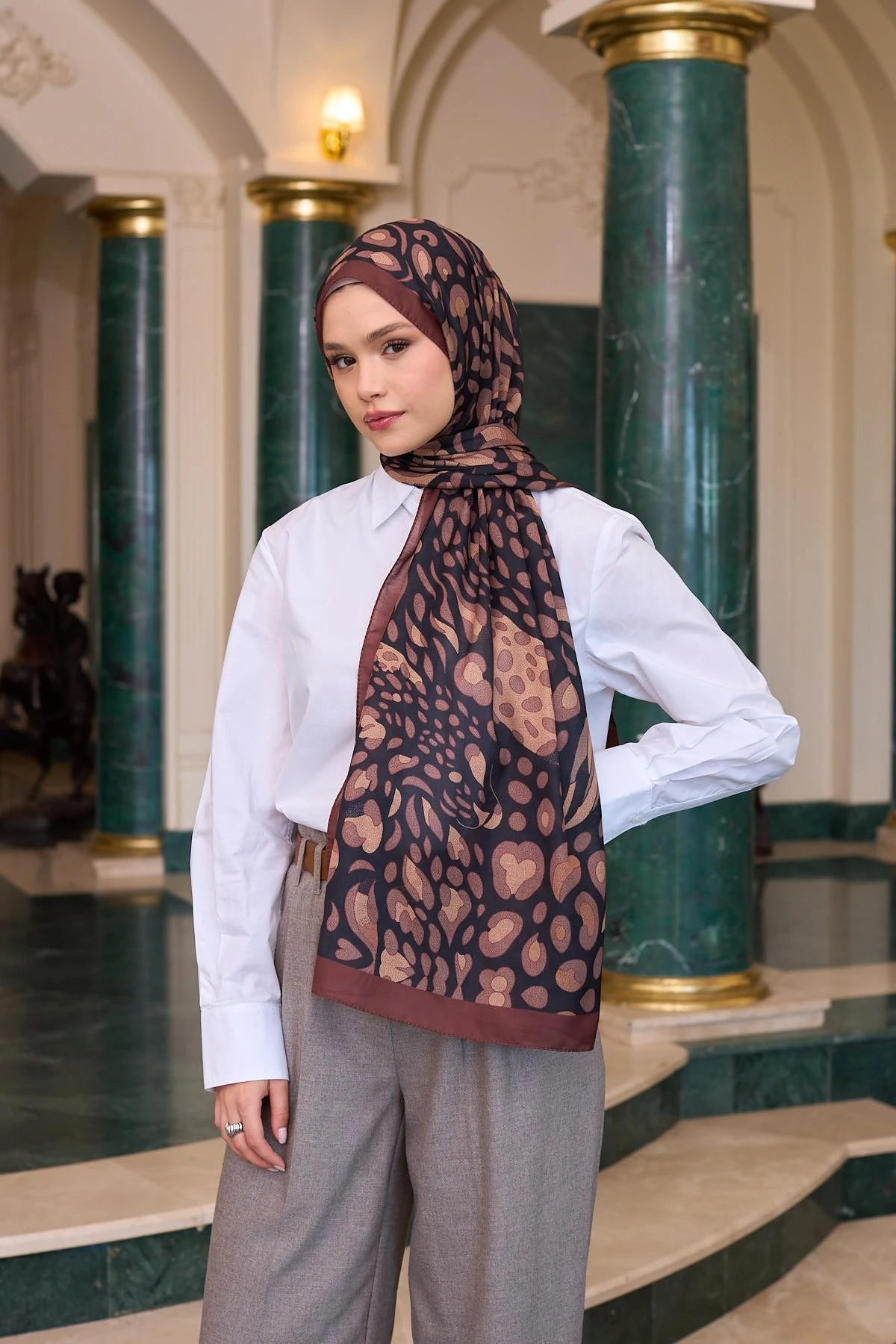 İpekhan Soft Şal Kızıl Kahve 3050-09