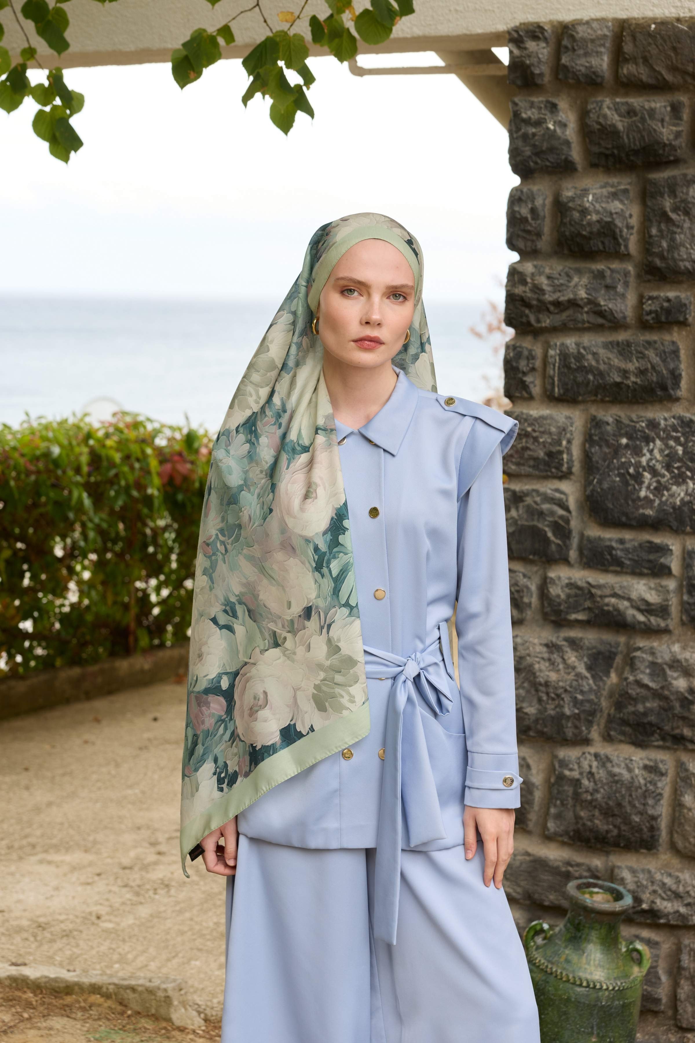 Winter Bloom Soft Şal 3069-10099 - Pastel Yeşil