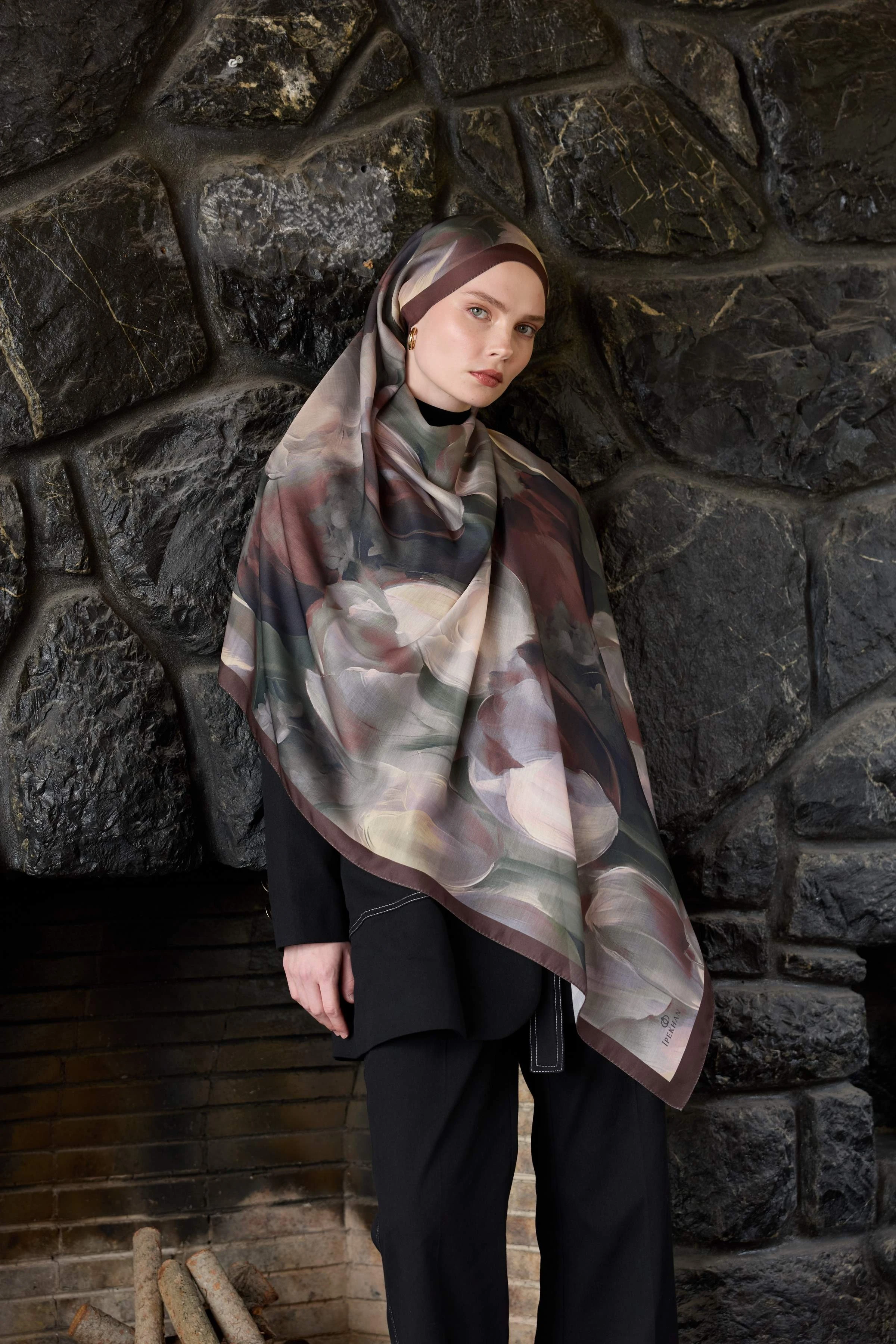 Winter Bloom Soft Şal 3067-10096 - Acı Kahve