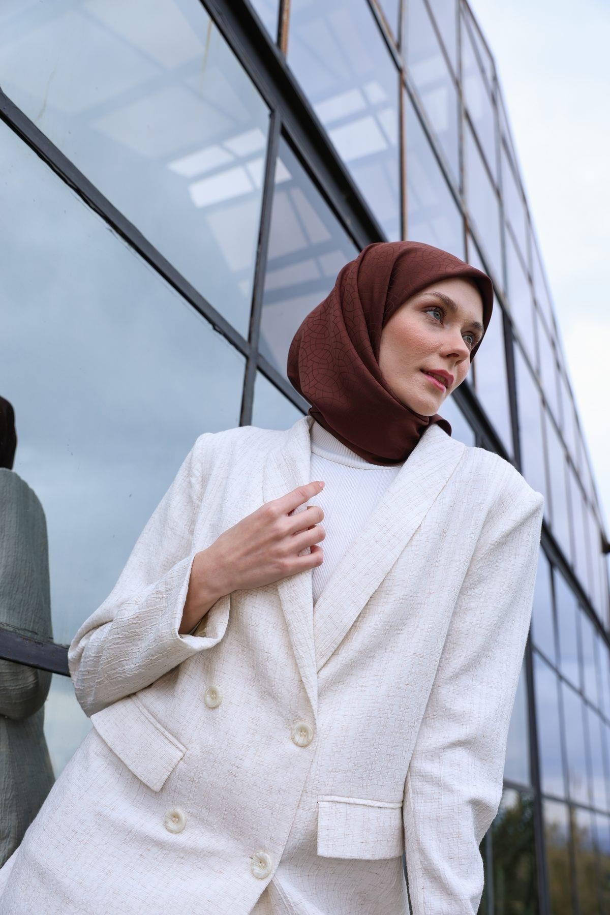 Celina Jakar Eşarp Kahverengi 9902-02