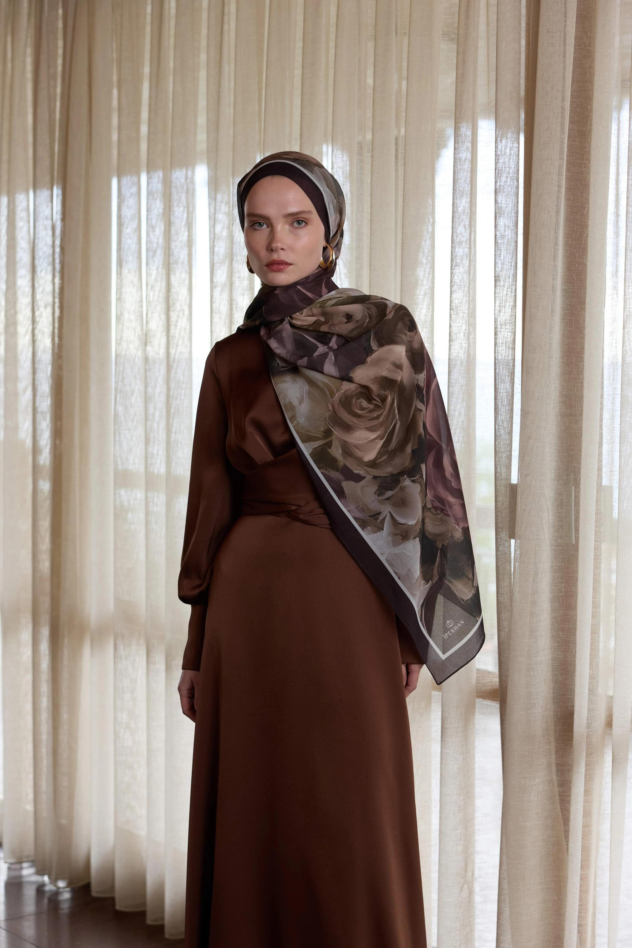 Winter Bloom Qupra Şal 30002 - Acı Kahve