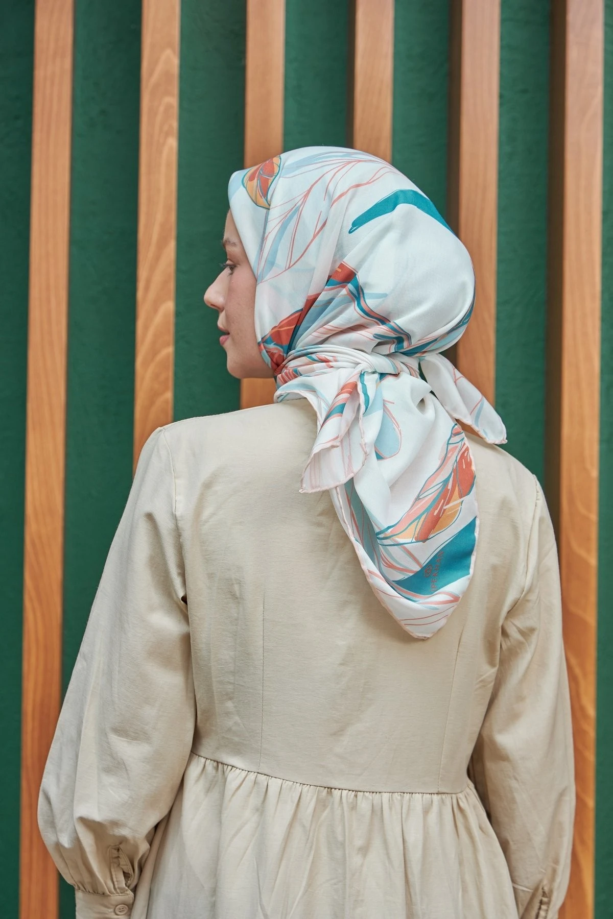 Lotus Petrol Yeşili Pamuk Viskon Eşarp