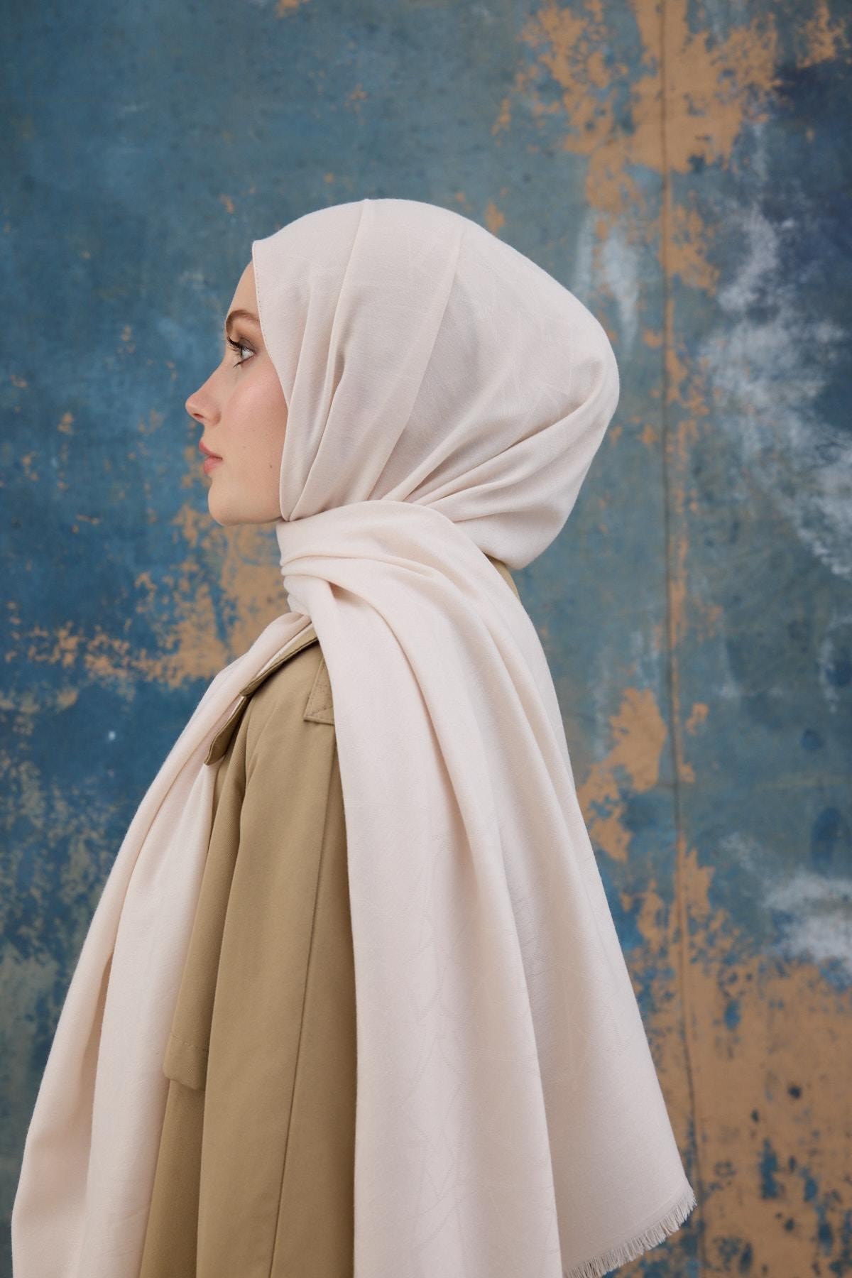 Kare Desen Pamuk Jakar Şal Uçuk Pembe 8012-22