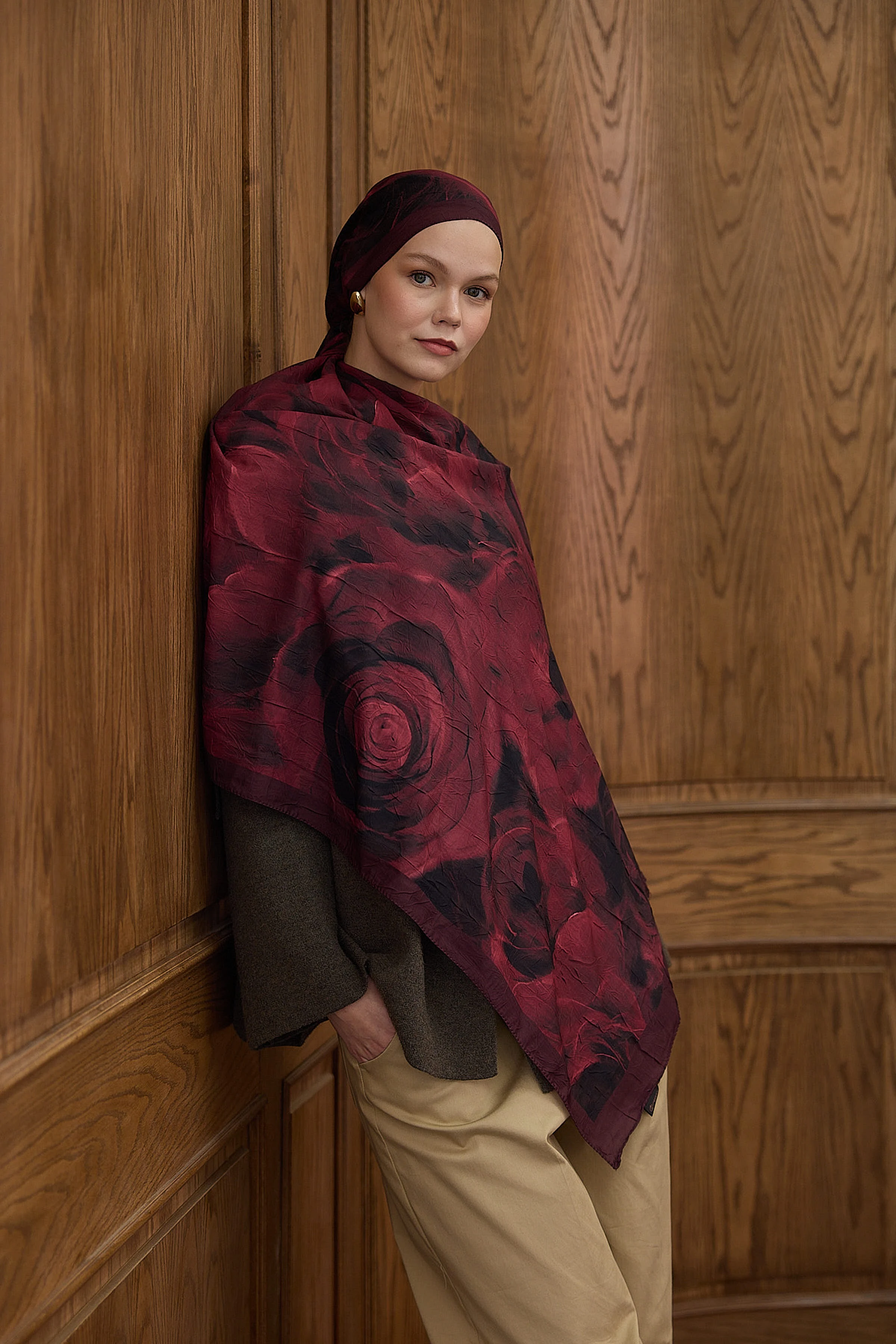 Bambu Kraş Şal 7005 - Bordo