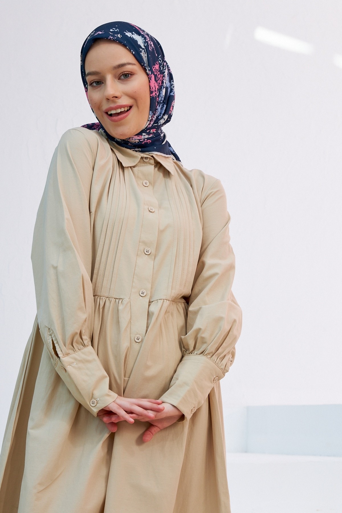 Ebru Lacivert Pamuk Viskon Eşarp