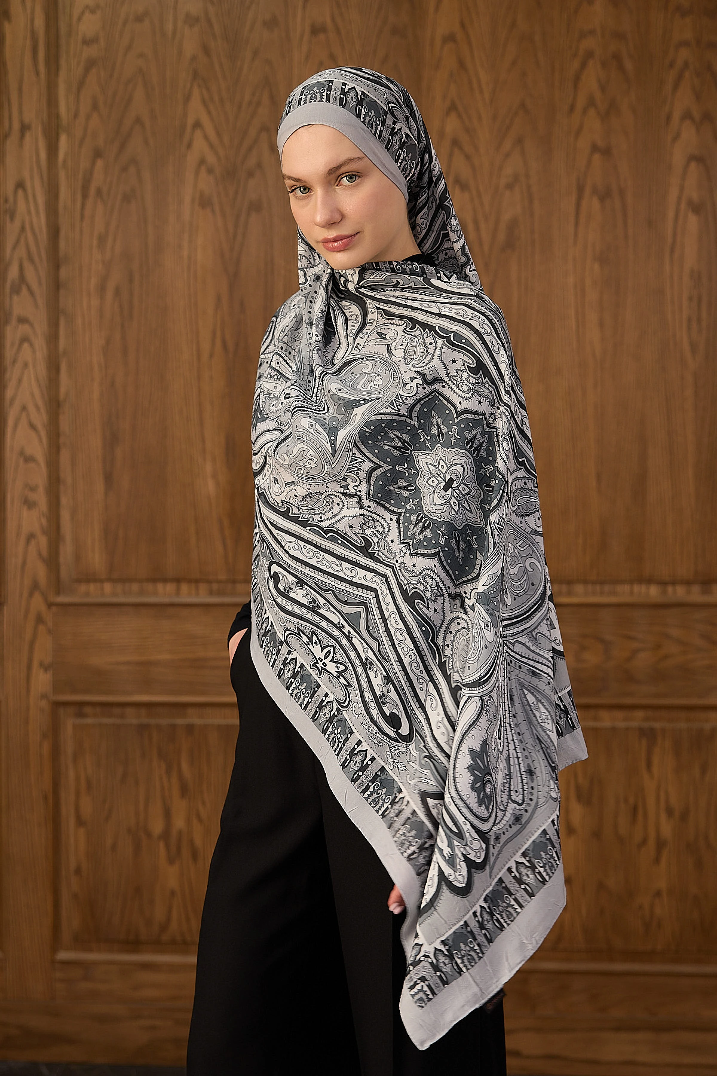 Bambu Kraş Şal 7002 - Gri