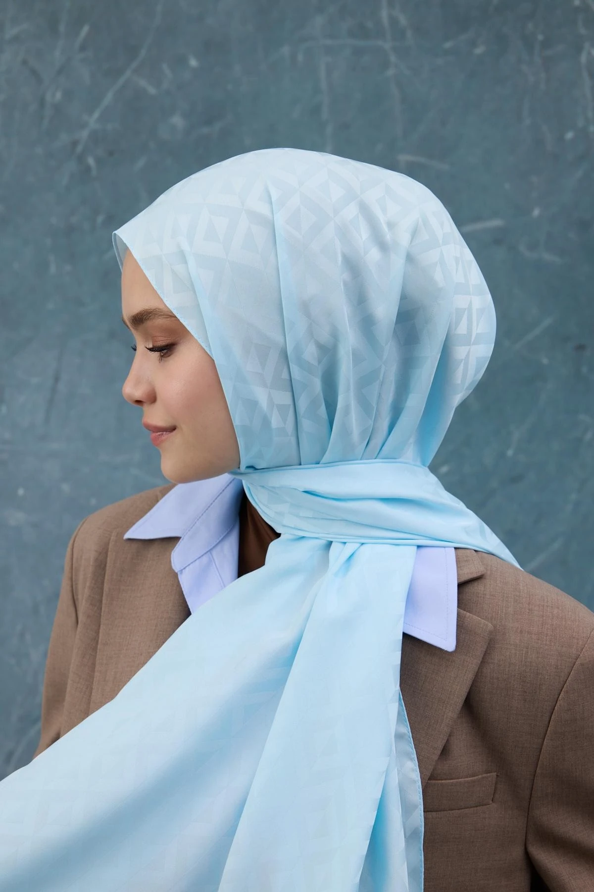 Fall Winter İpeksi Jakar Şal Bebe Mavi 9019-15