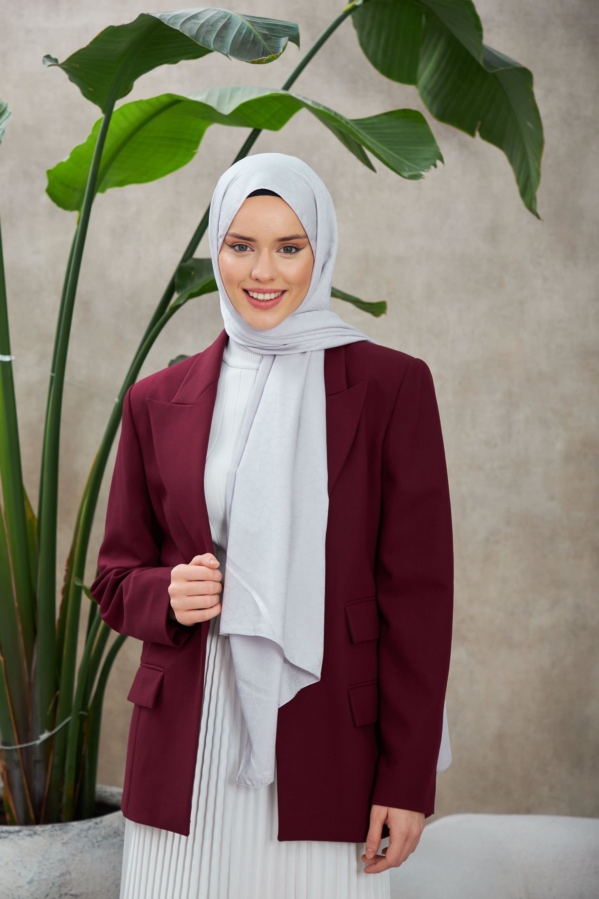 Novvela Desen İpeksi Jakar Şal Gri 9008-07