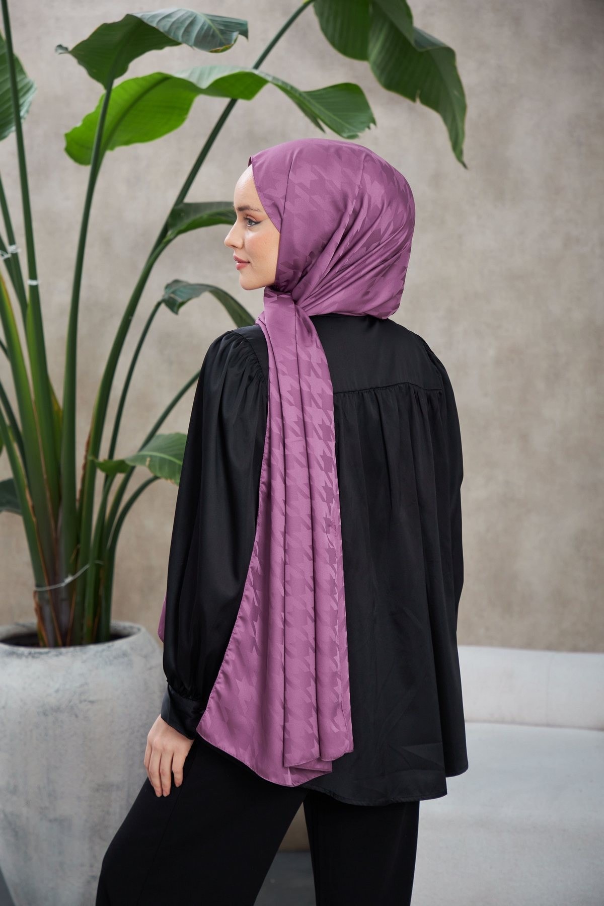 Neo Kazayağı Desen İpeksi Jakar Şal Menekşe 9010-21