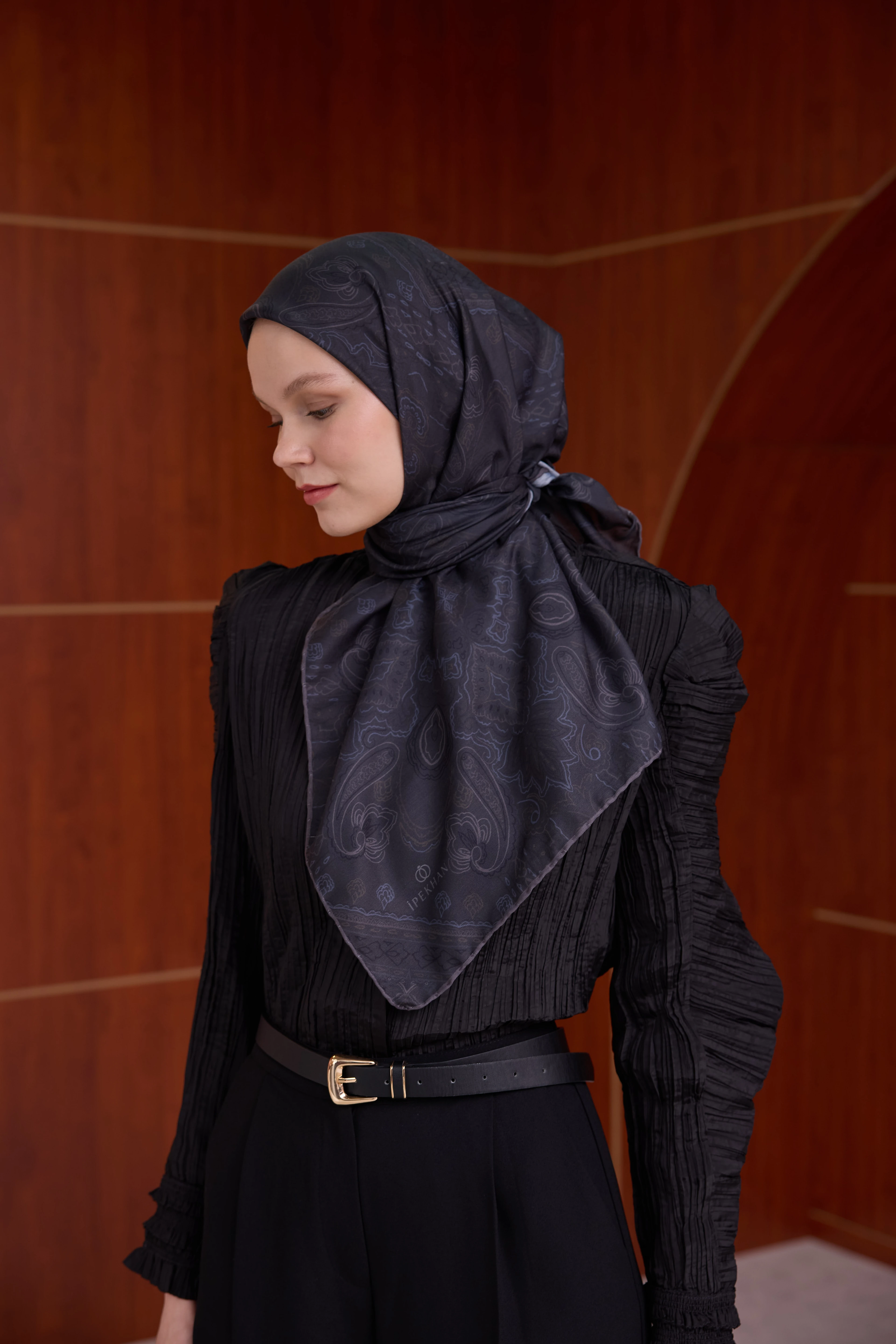 Winter Bloom Soft Eşarp 1243 - Antrasit