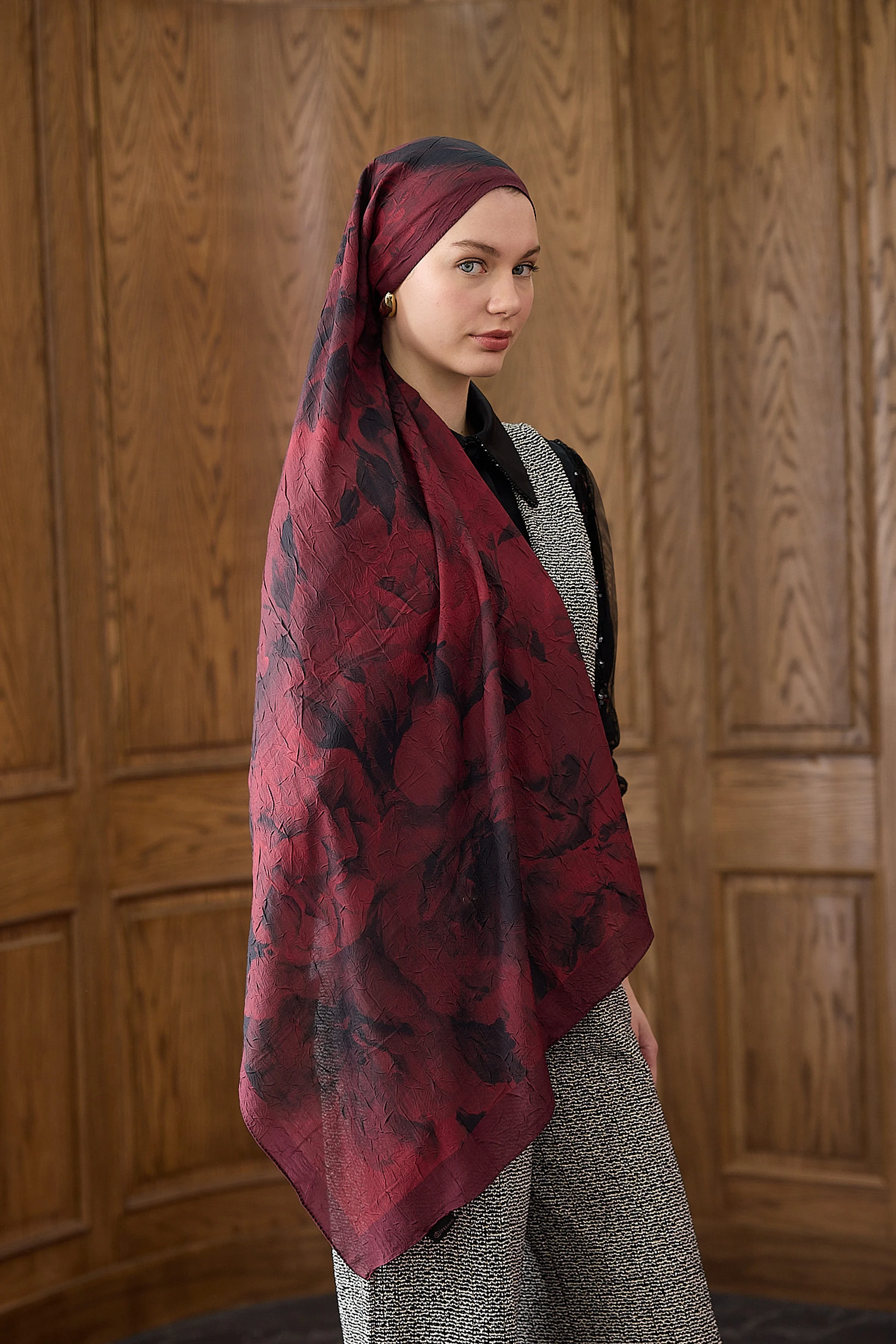 Bambu Kraş Şal 7018 - Bordo