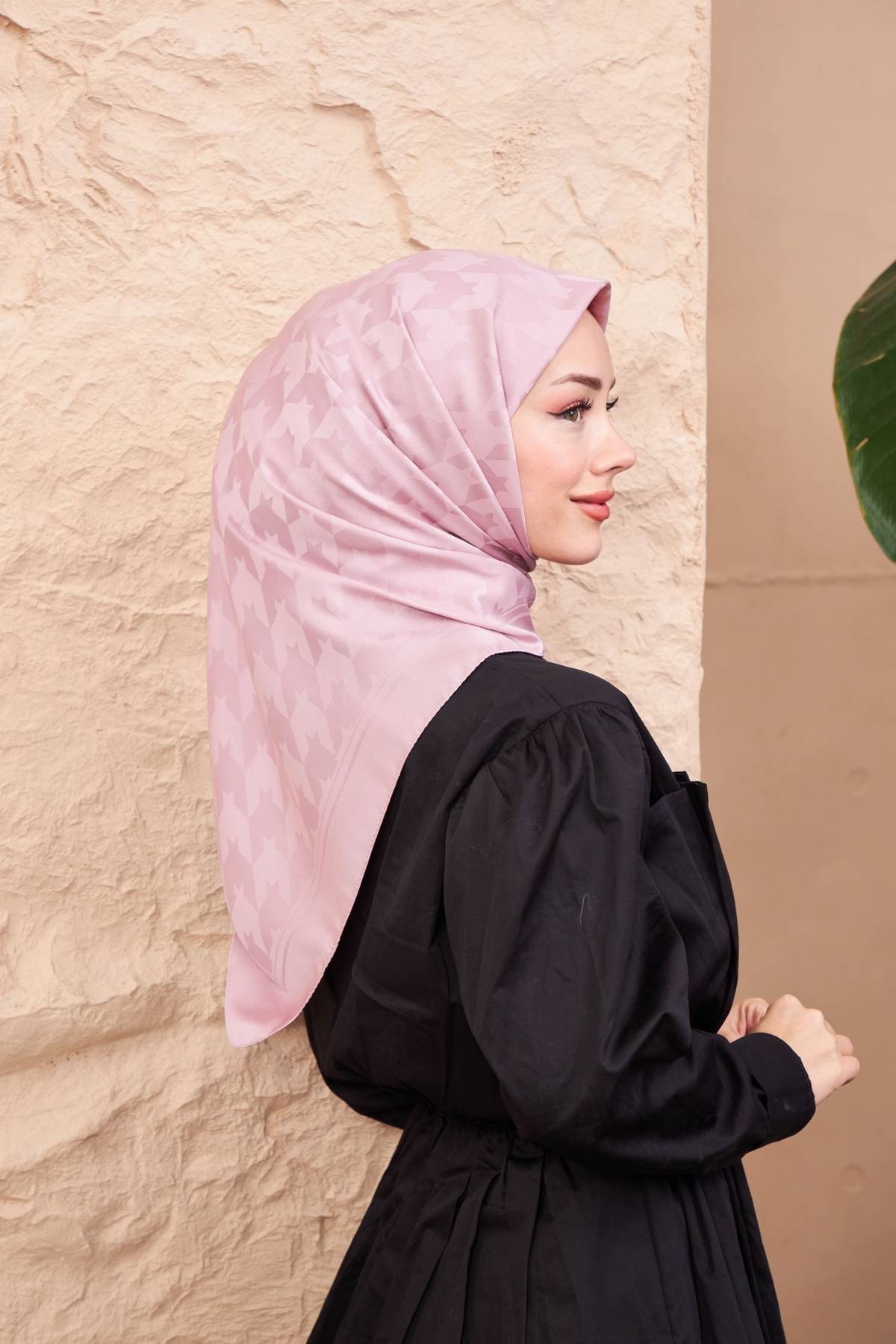 Kazayağı Jakarlı Eşarp Pudra 9901-22