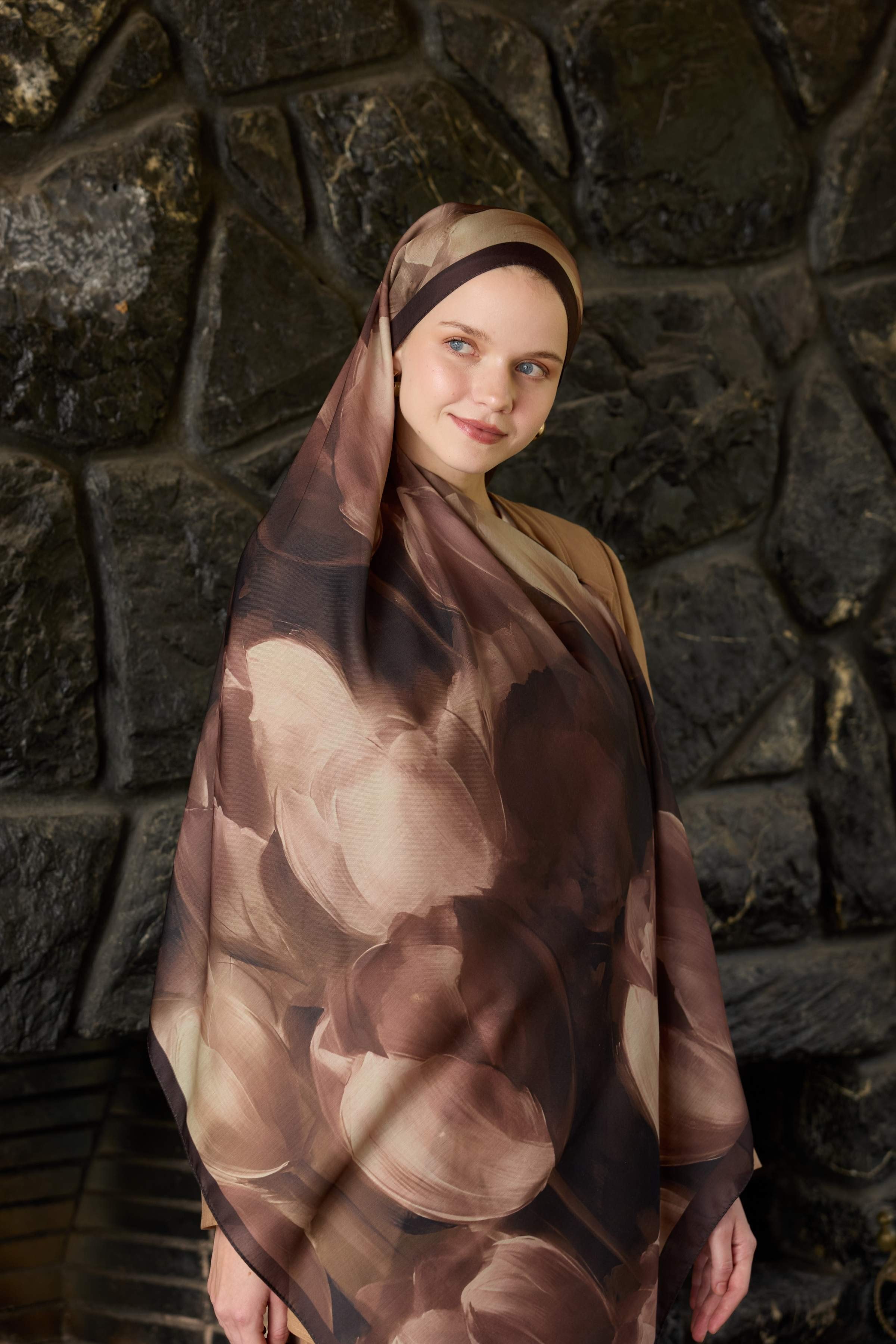 Winter Bloom Soft Şal 3068-10097 - Kahve