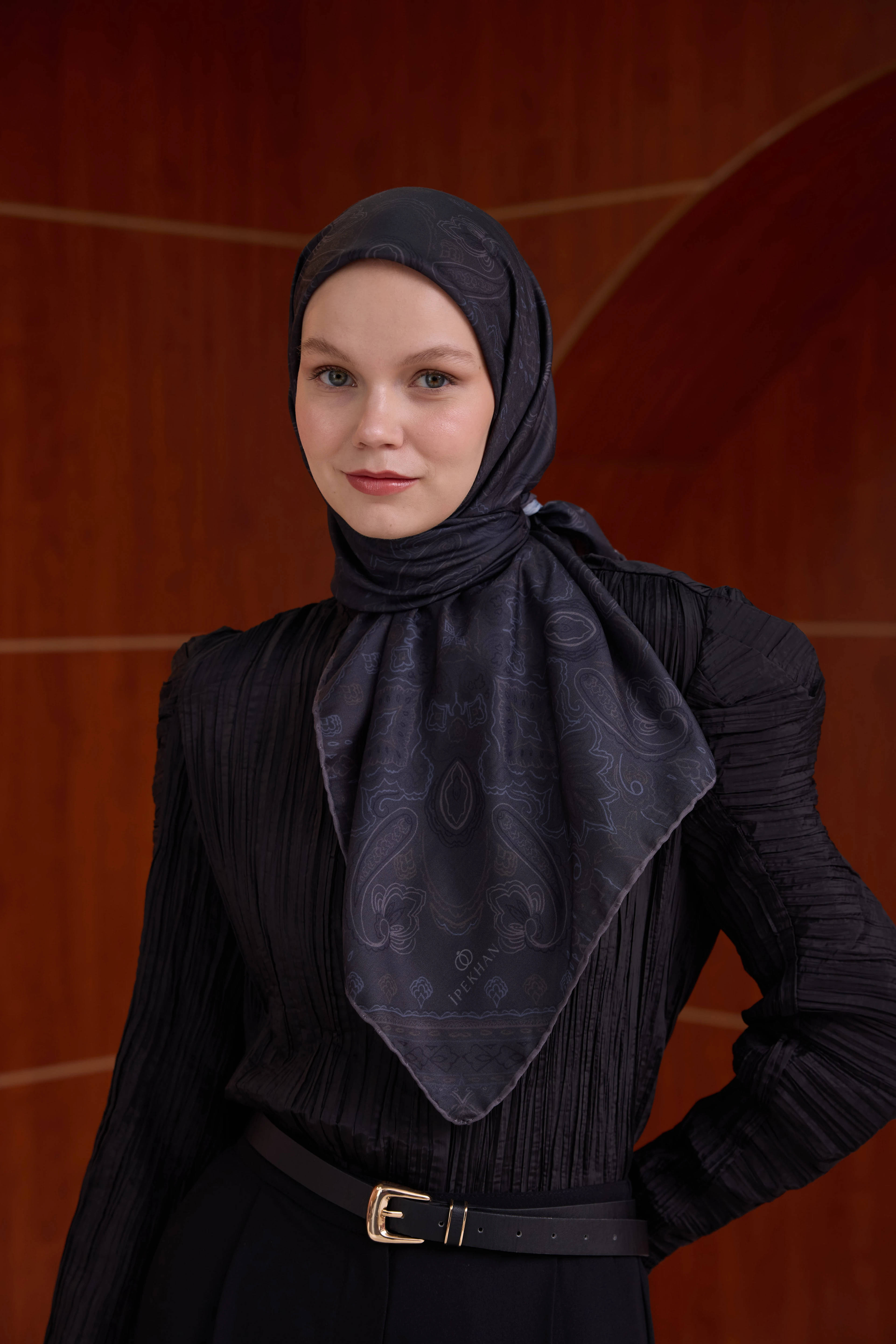 Winter Bloom Soft Eşarp 1243 - Koyu Mavi