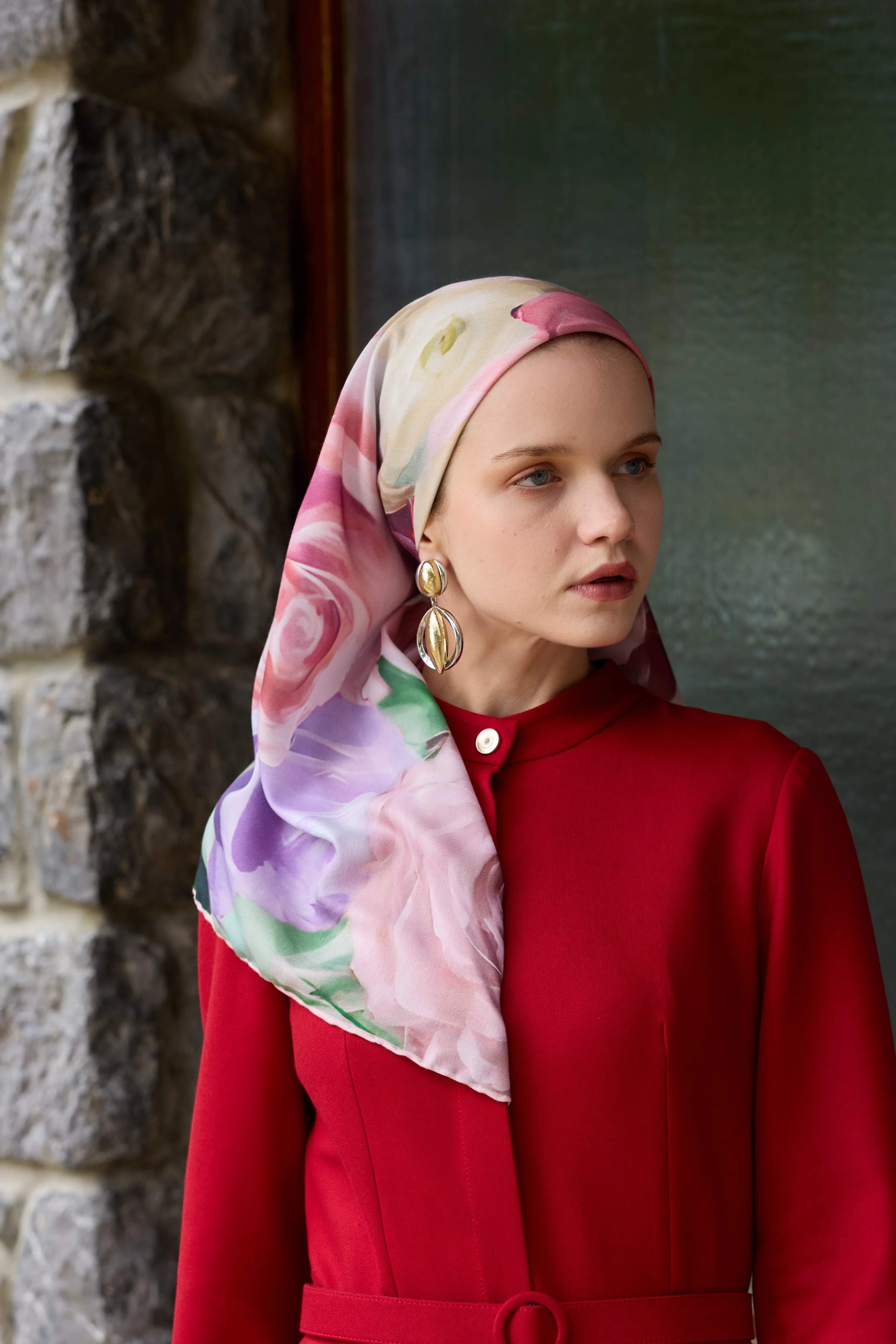 Winter Bloom Soft Eşarp 1239 - Bordo Mor