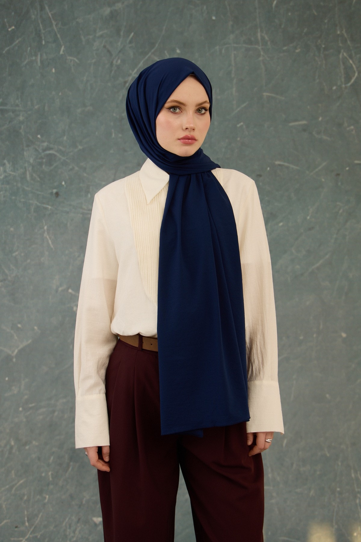 Lacivert Yok Şal - 10000-18