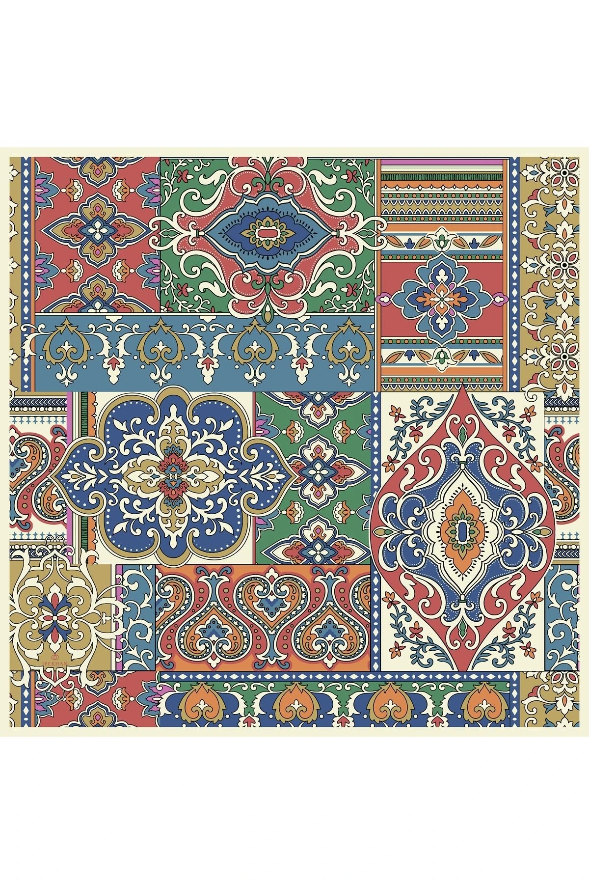 Mozaik Saman Sarısı Pamuk Viskon Eşarp