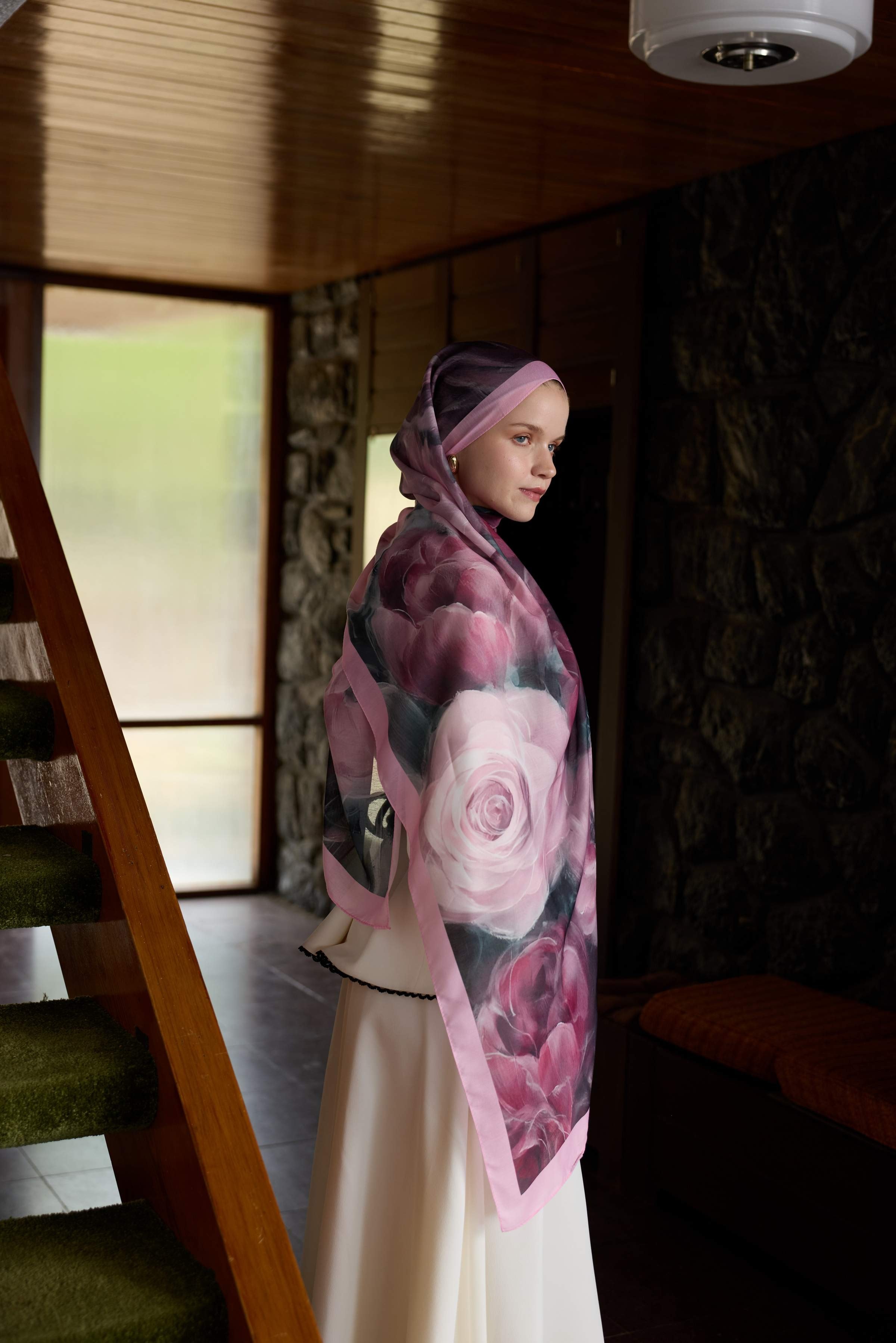 Winter Bloom Soft Şal 3068-10097 - Pudra Pembe