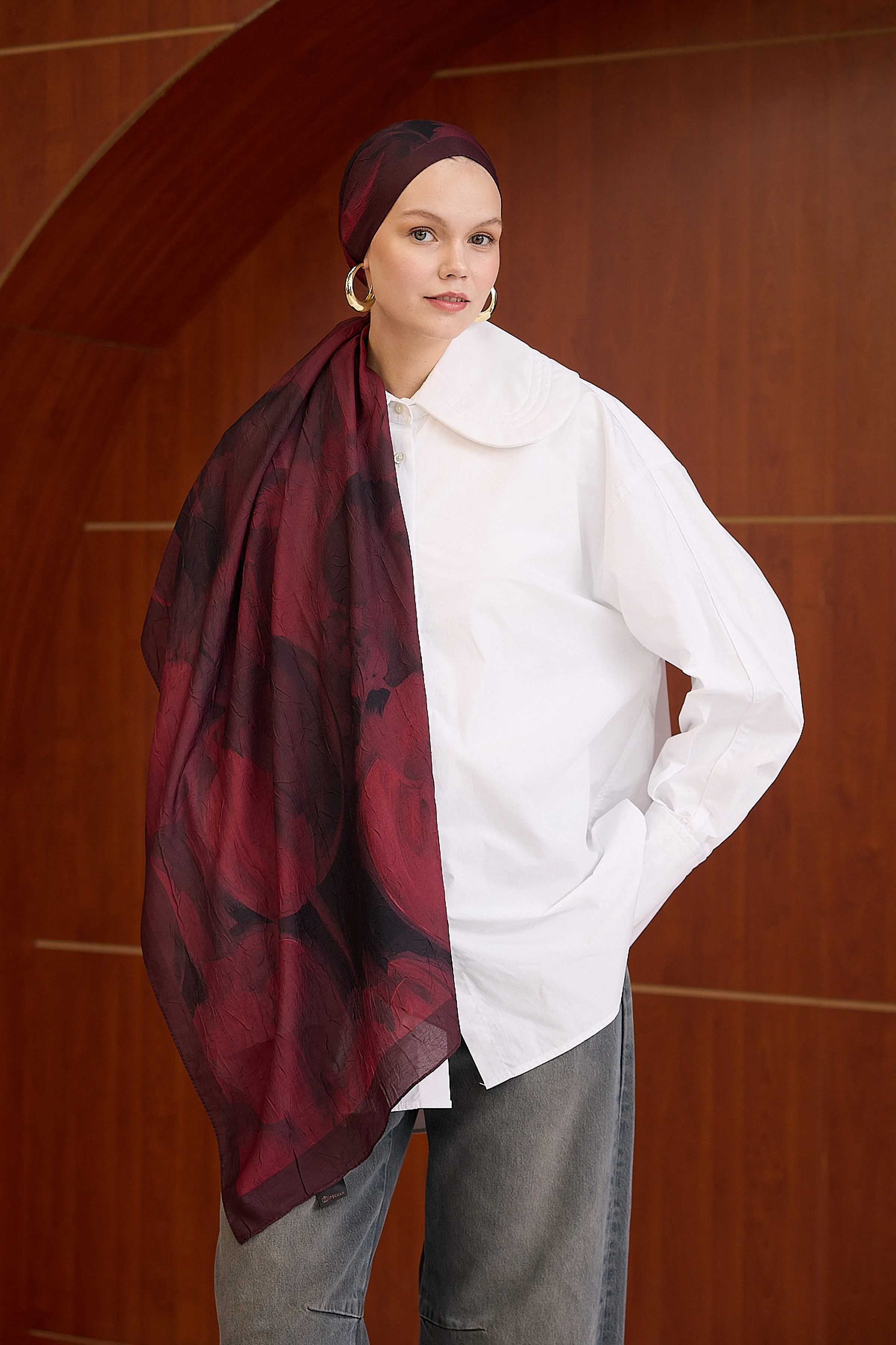 Bambu Kraş Şal 7011 - Bordo