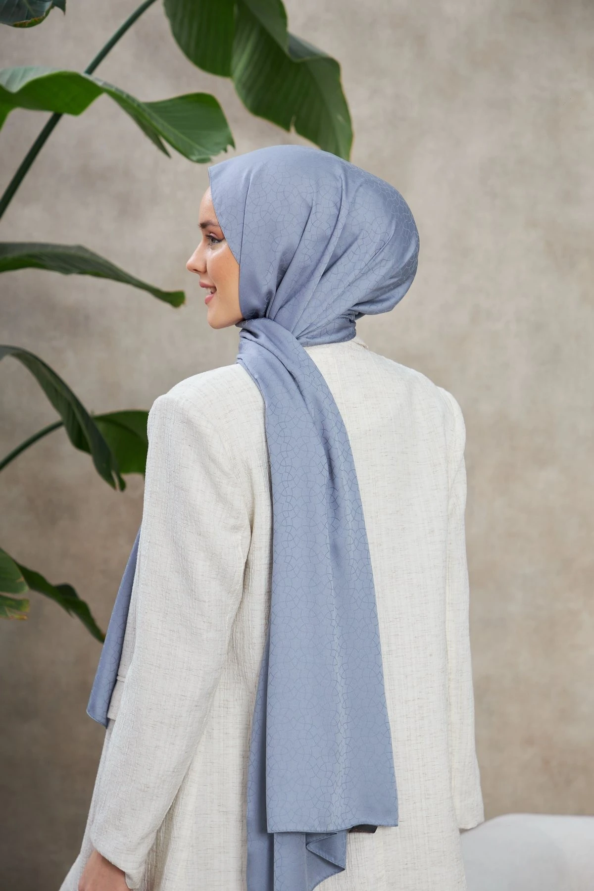 Alesa Desen İpeksi Jakar Şal Lavanta Gri 9003-24