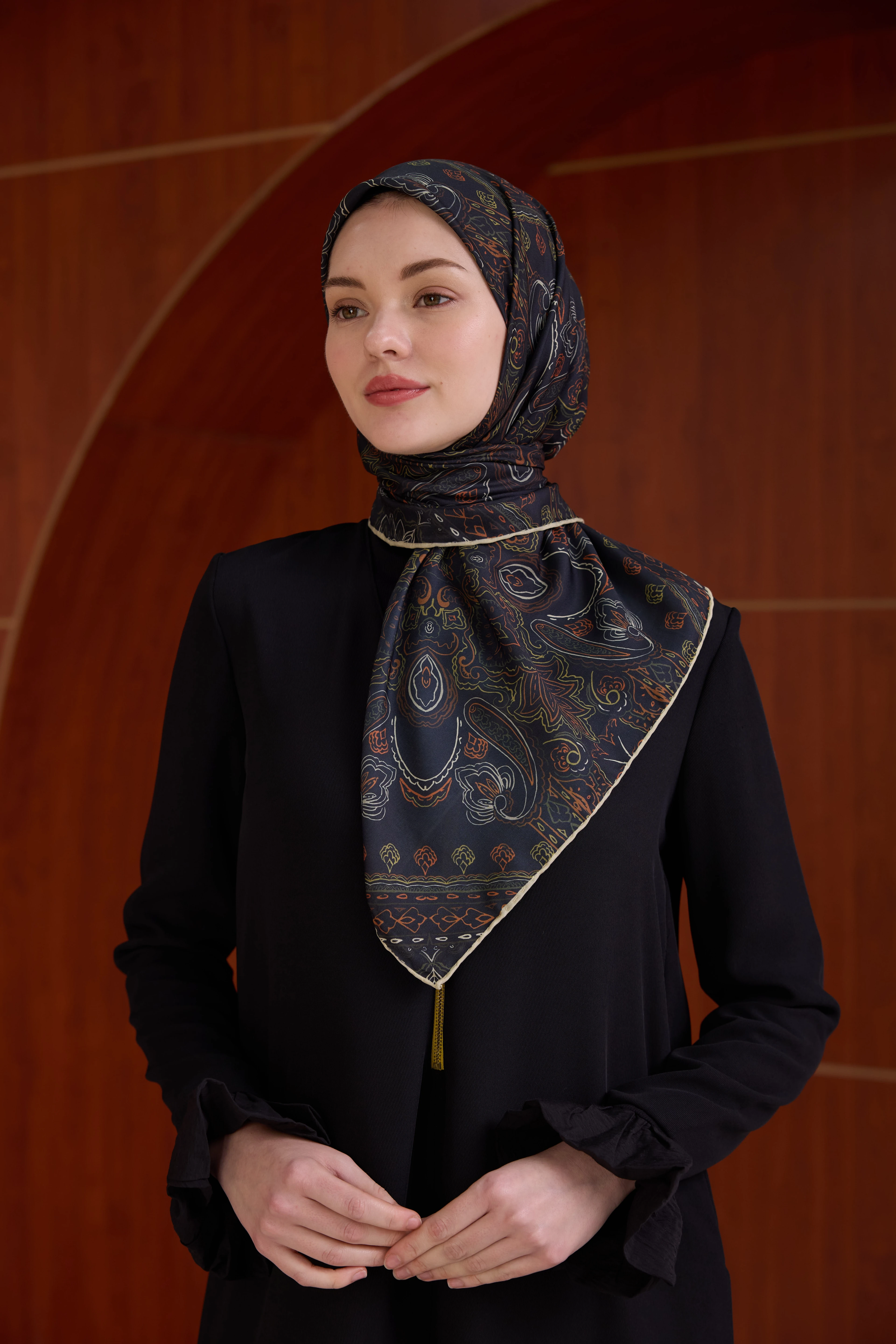 Winter Bloom Soft Eşarp 1243 - Morcivert