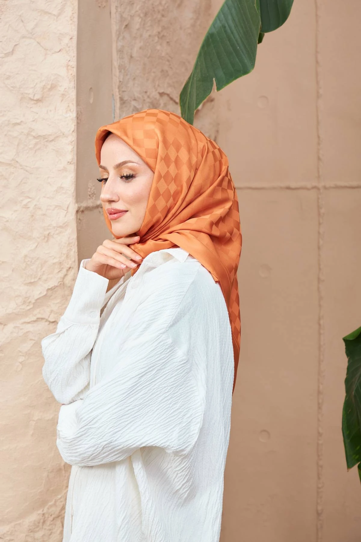 Dama Jakarlı Eşarp Taba 9900-23