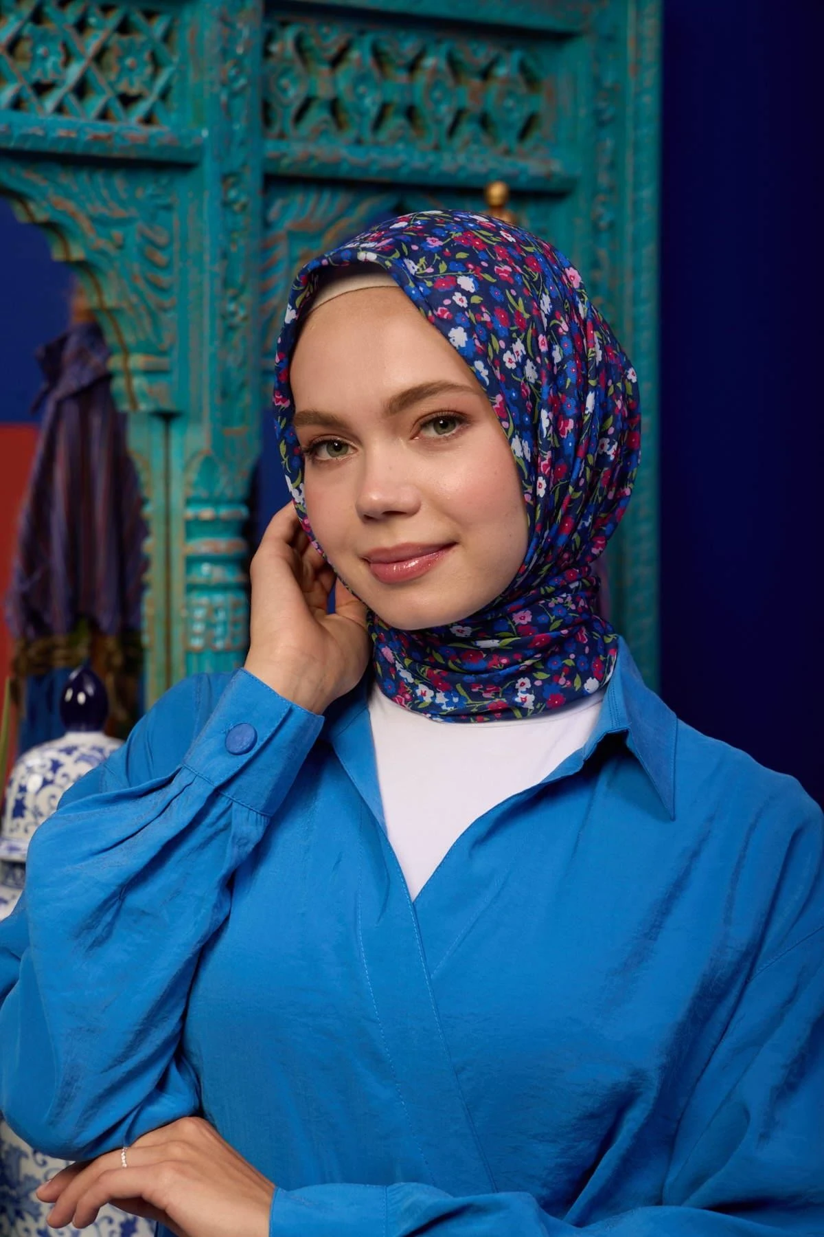 Marrakech Koleksiyon Soft Eşarp Mor Kırmızı 1193-14