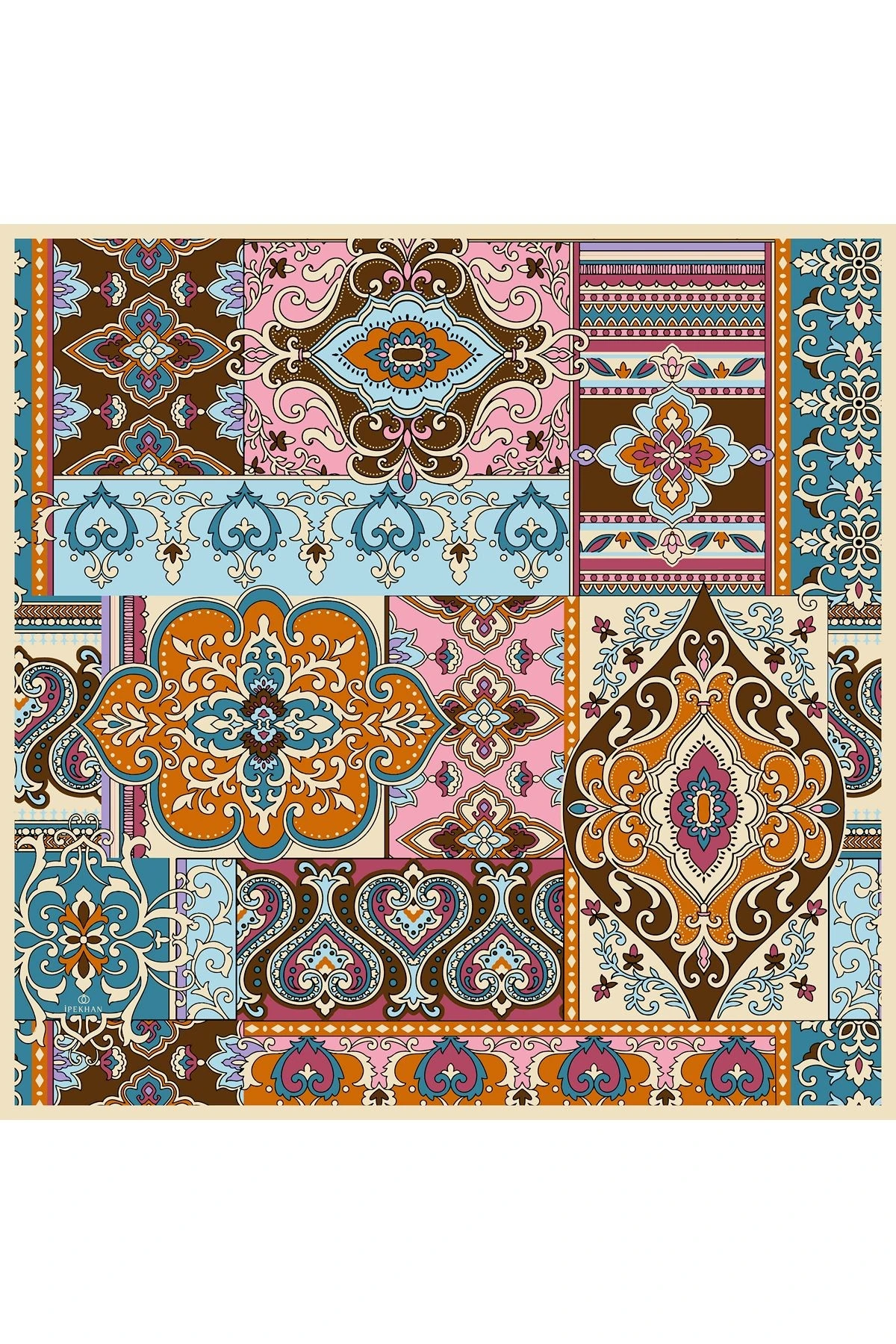 Mozaik İndigo Pamuk Viskon Eşarp