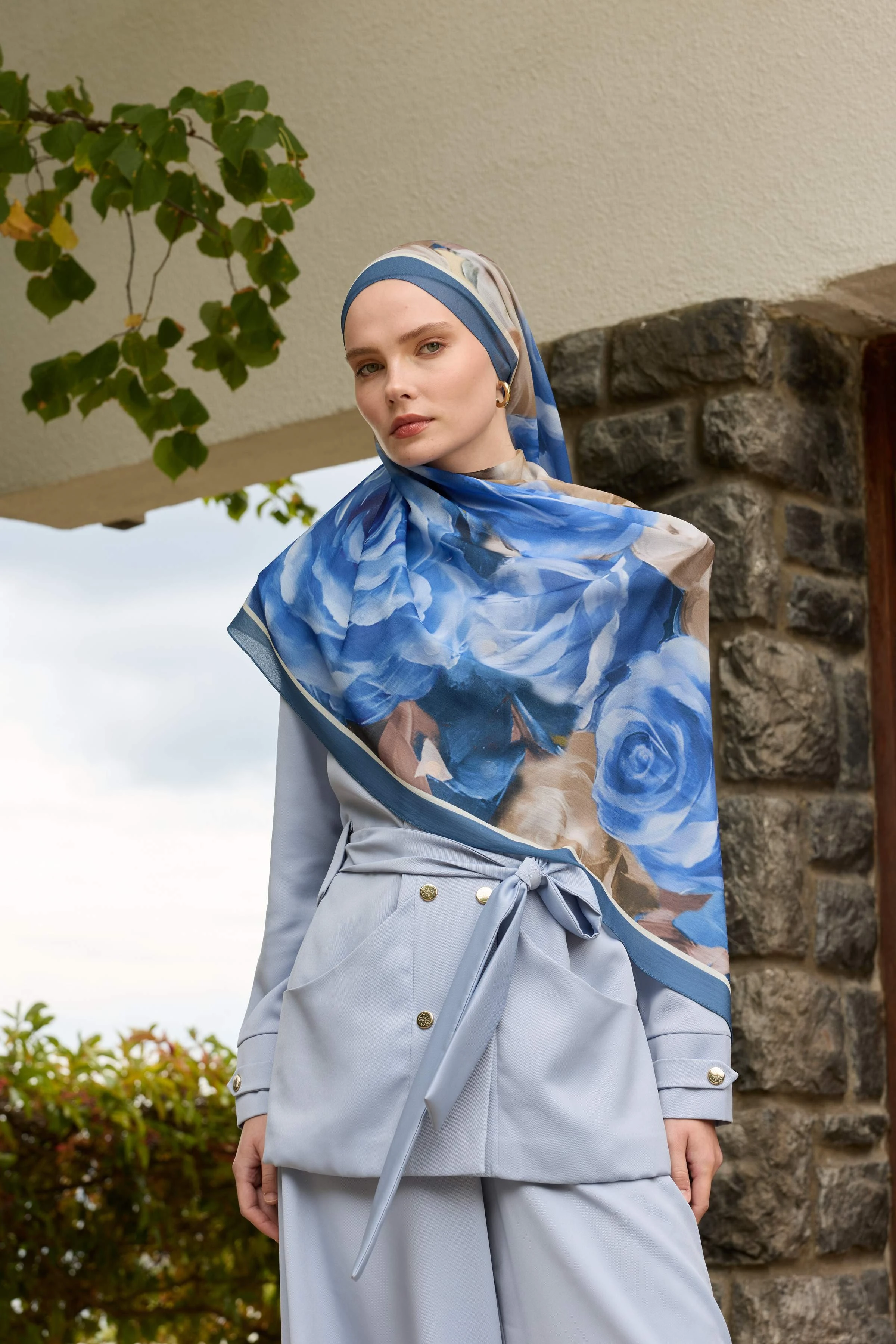 Winter Bloom Qupra Şal 30002 - Mavi