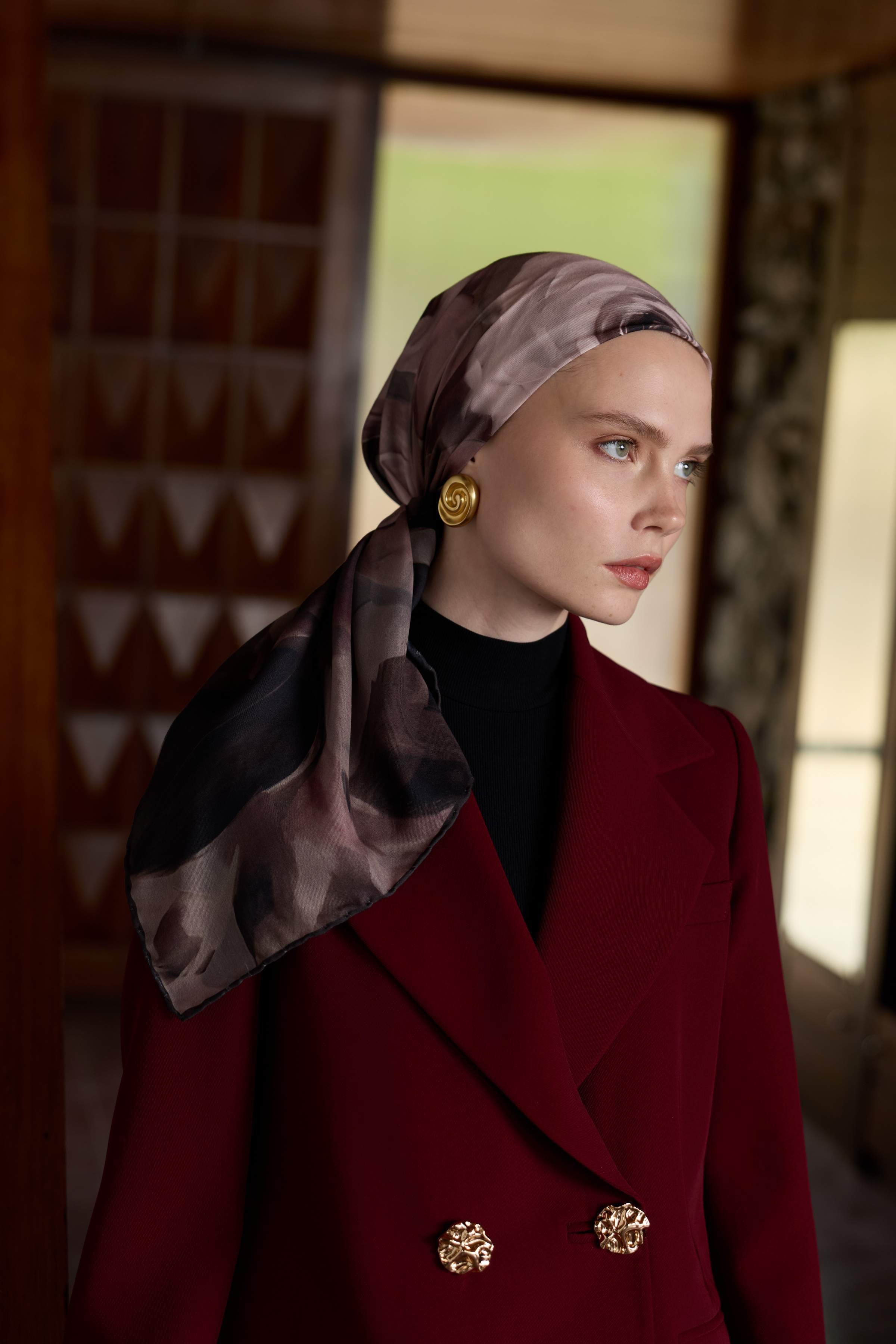 Winter Bloom Soft Eşarp 1239 - Vizon