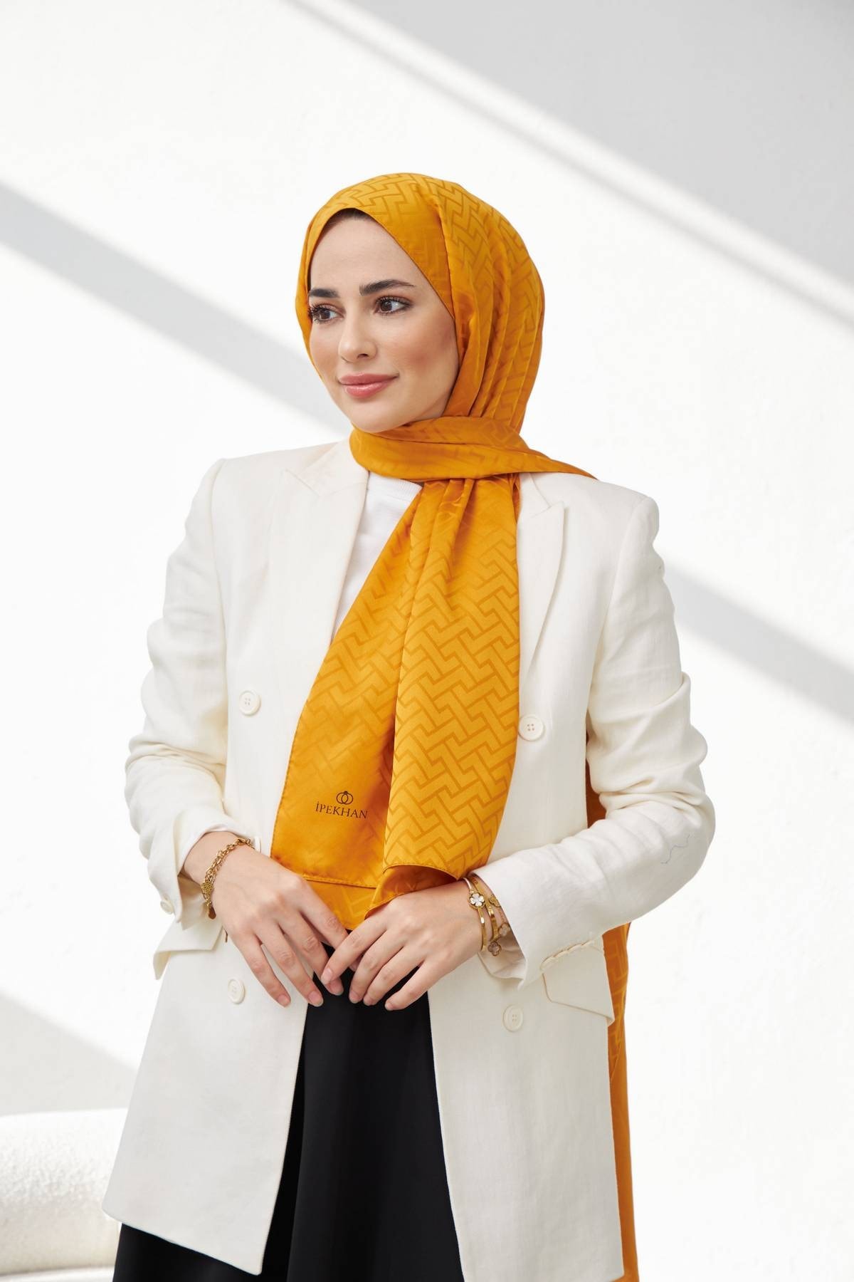 Lego Desen İpeksi Jakar Şal Taba 9004-15