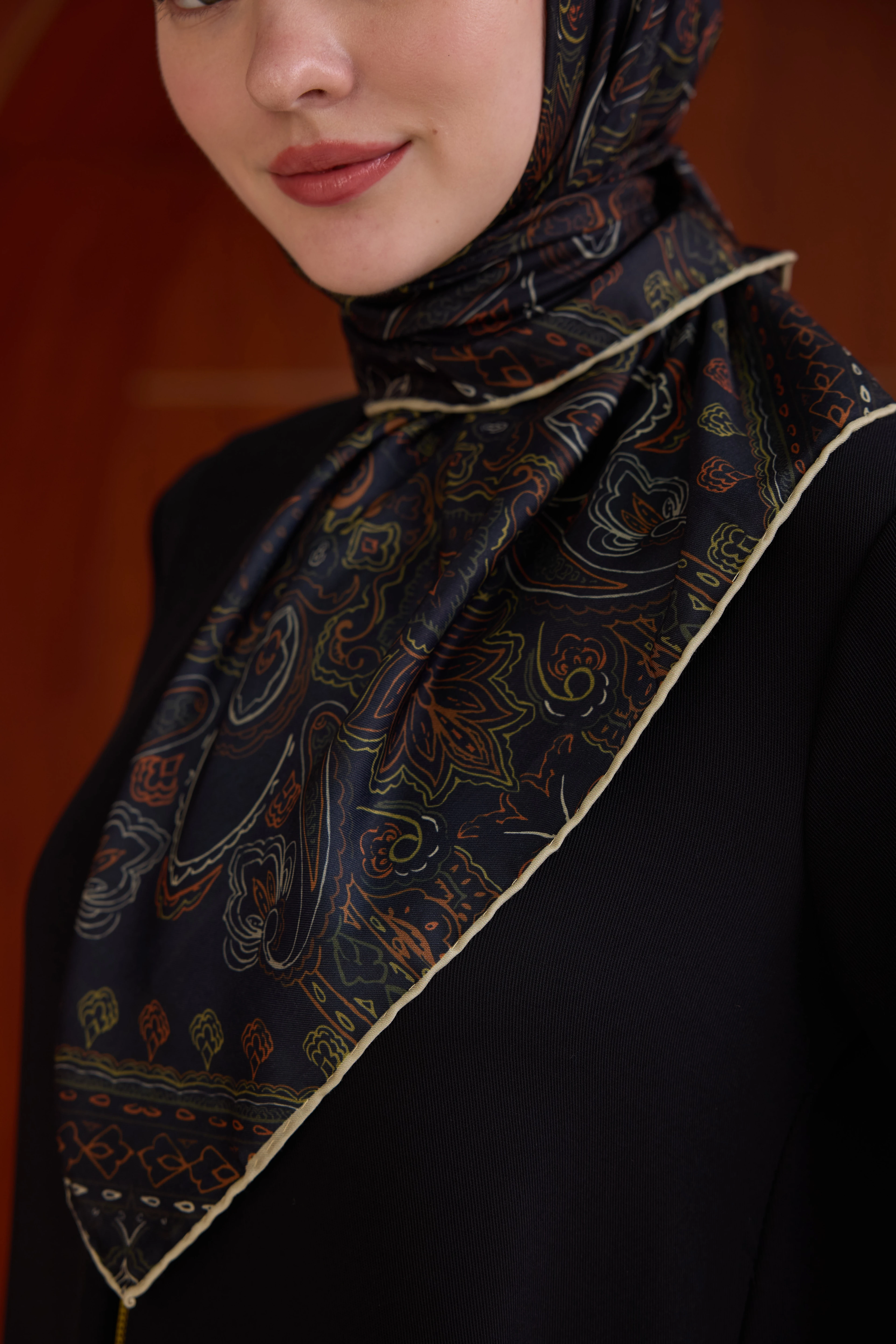 Winter Bloom Soft Eşarp 1243 - Morcivert