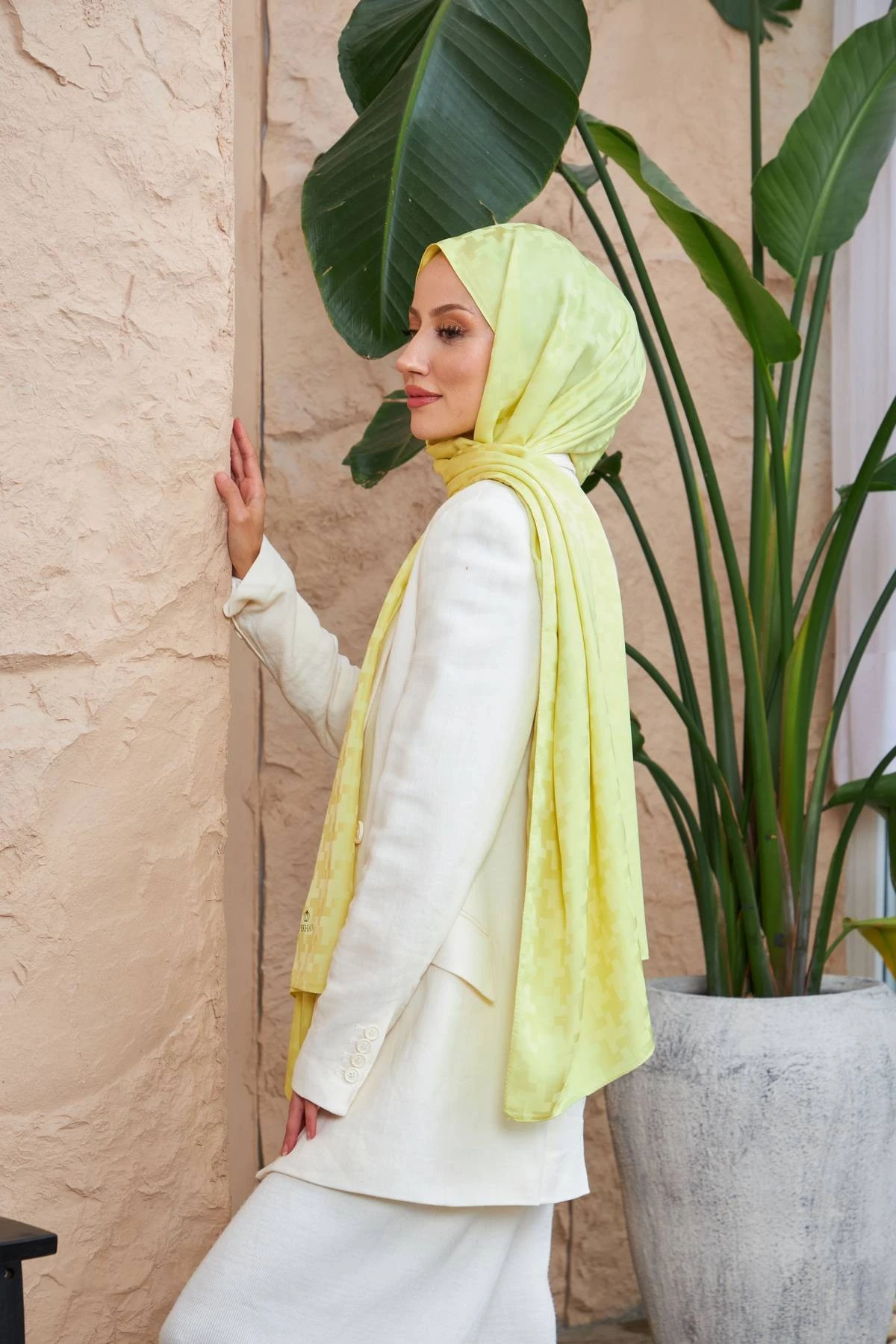 Cross Desen İpeksi Jakar Şal Fıstık Yeşili 9006-19